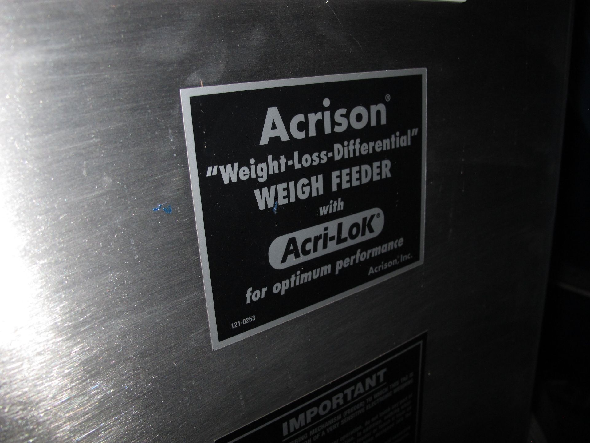 ACRISON GRAVIMETRIC WEIGH FEEDER/MIXER, MODEL 402X-400-100-BDF-1.5-H/2, WITH ACRI-LOK, LOADING & - Image 4 of 4