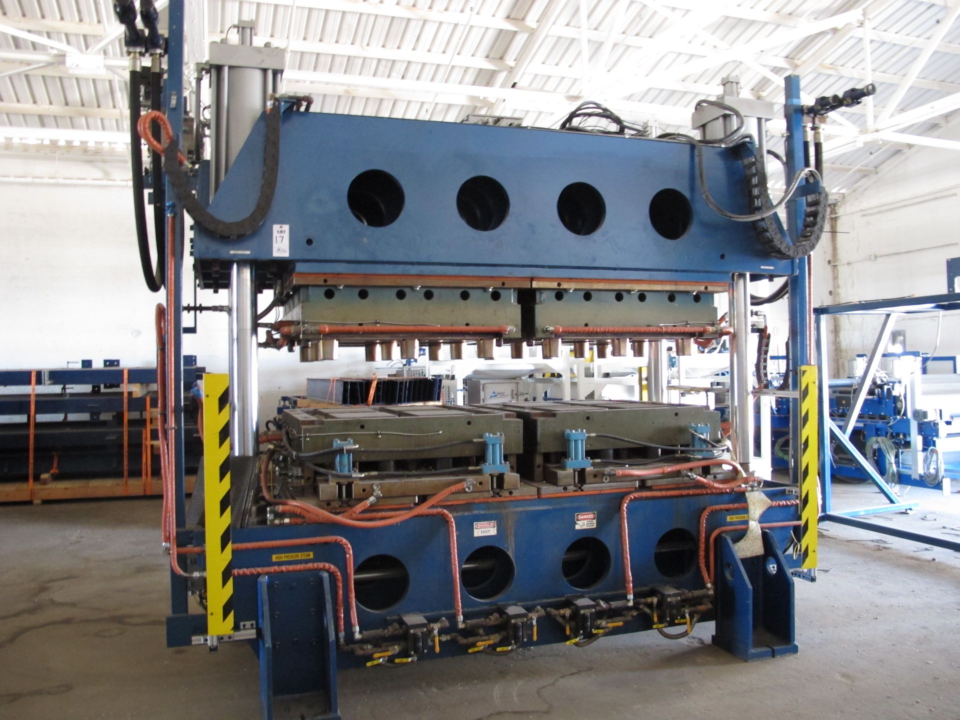 500 TON COMPRESSION MOLDING PRESS, UNKNOWN MANUFACTURER, MANUFACTURED 2010, 60" x 100" PLATTEN