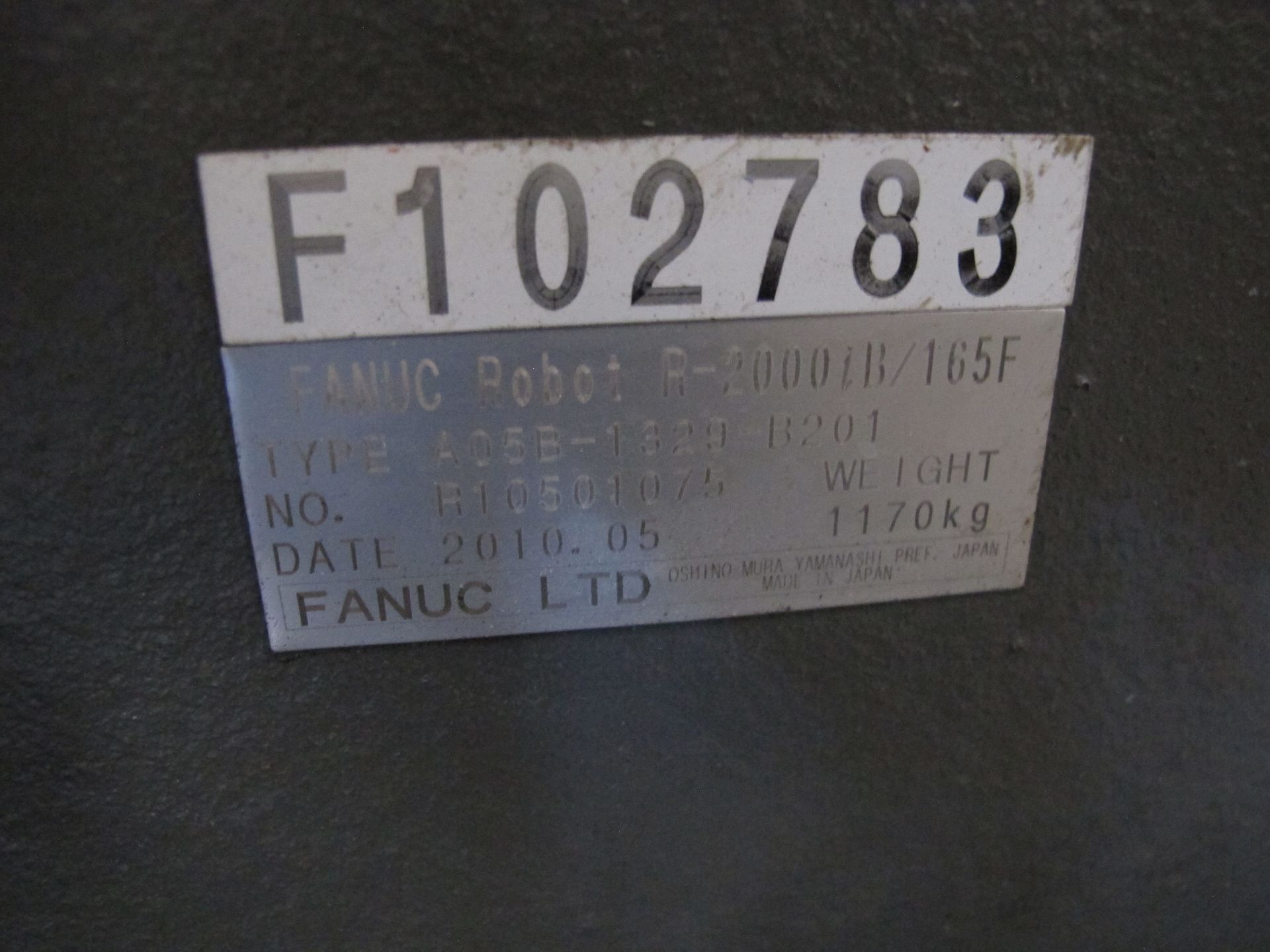 FANUC INDUSTRIAL JOINTED ARM ROBOT, MODEL R-2000iB 165F, TYPE A05B-1329-B201, MANUFACTURED MAY - Image 3 of 9