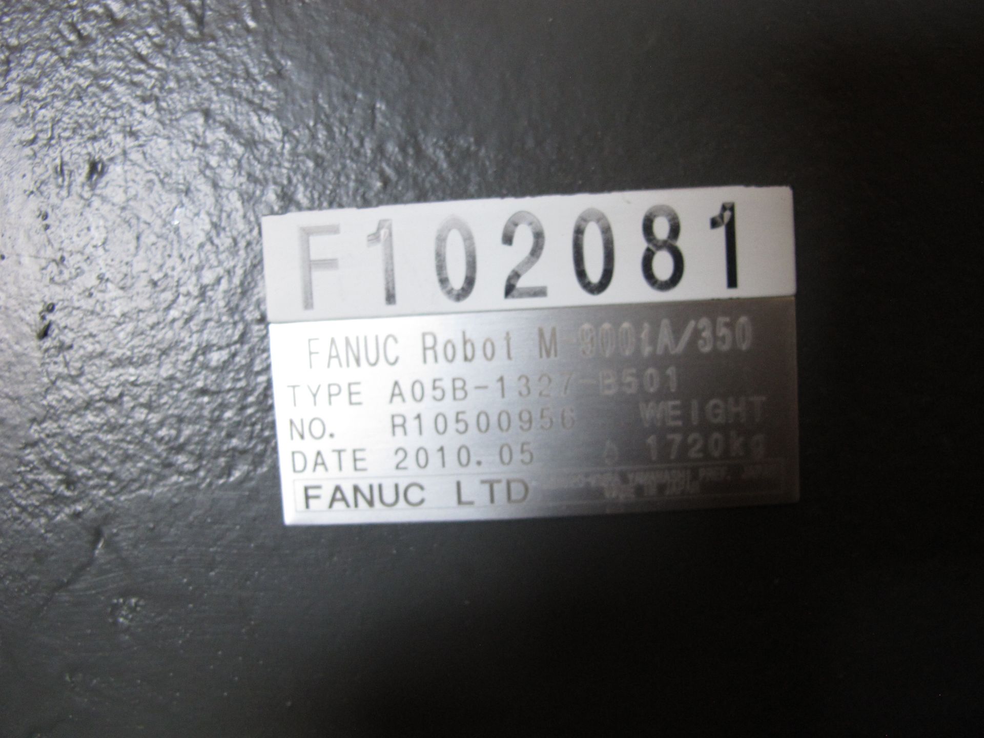 FANUC INDUSTRIAL JOINTED ARM ROBOT, MODEL M-900iA 350, TYPE A05B-1327-B501, MANUFACTURED MAY 2010 ( - Image 5 of 10