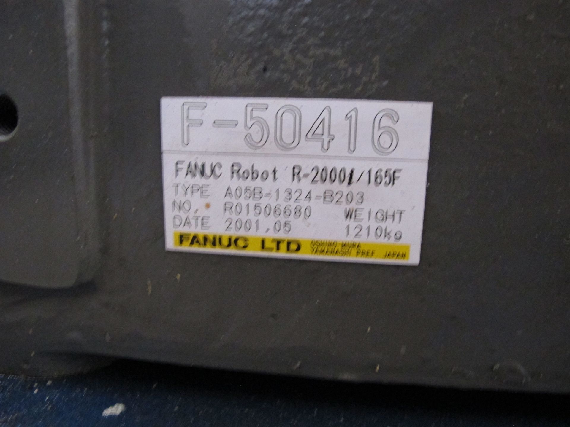 FANUC INDUSTRIAL JOINTED ARM ROBOT, MODEL R-2000i 165F, TYPE A05B-1324-B203, MANUFACTURED MAY - Image 5 of 8