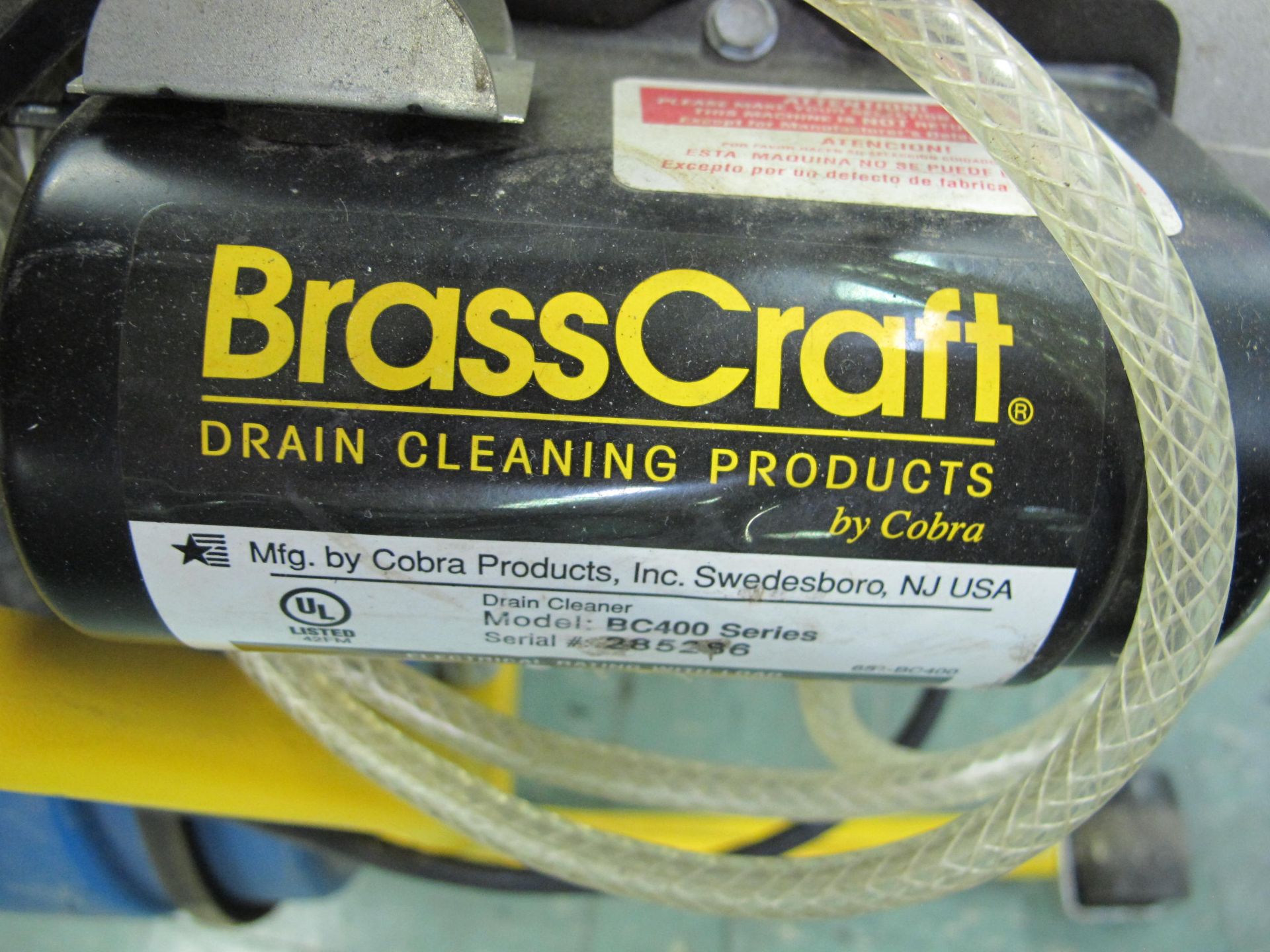 COBRA BRASSCRAFT DRAIN CLEANER, MODEL BC400, SERIAL 285286 - Image 2 of 2
