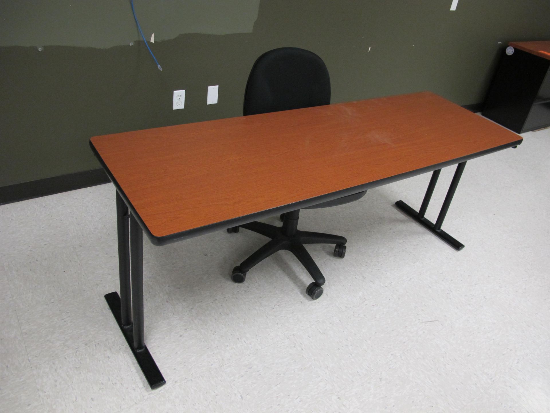 Teacher's Station including 5ft. X 2ft. Table, 5-Shelf Metal Storage Cabinet, Audio/Video Cabinet - Image 2 of 3