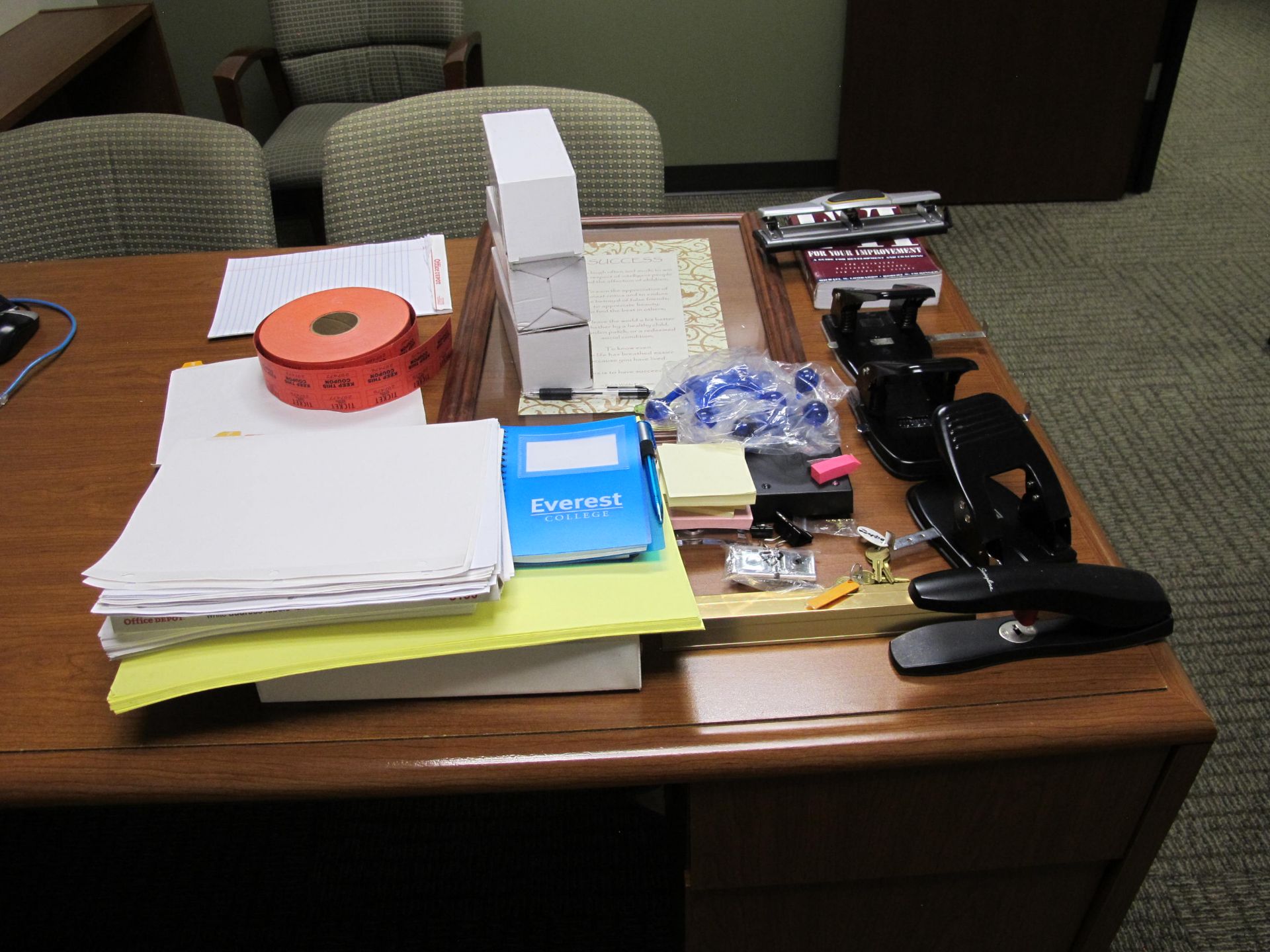 Contents of Office including L-Shaped Desk, 3 Side Chairs, 2-Shelf Bookcase, 2-Drawer Lateral File - Image 3 of 3