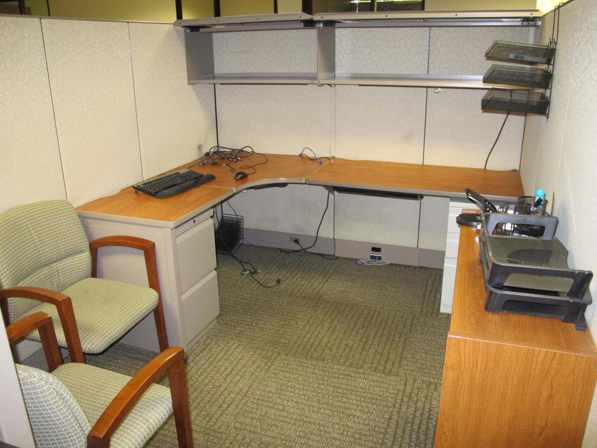 (9) Partitioned Cubicle Workstations (Including:  9 L-Shaped Desks, 8 Jr. Exec Chair, 17 Side - Image 2 of 11