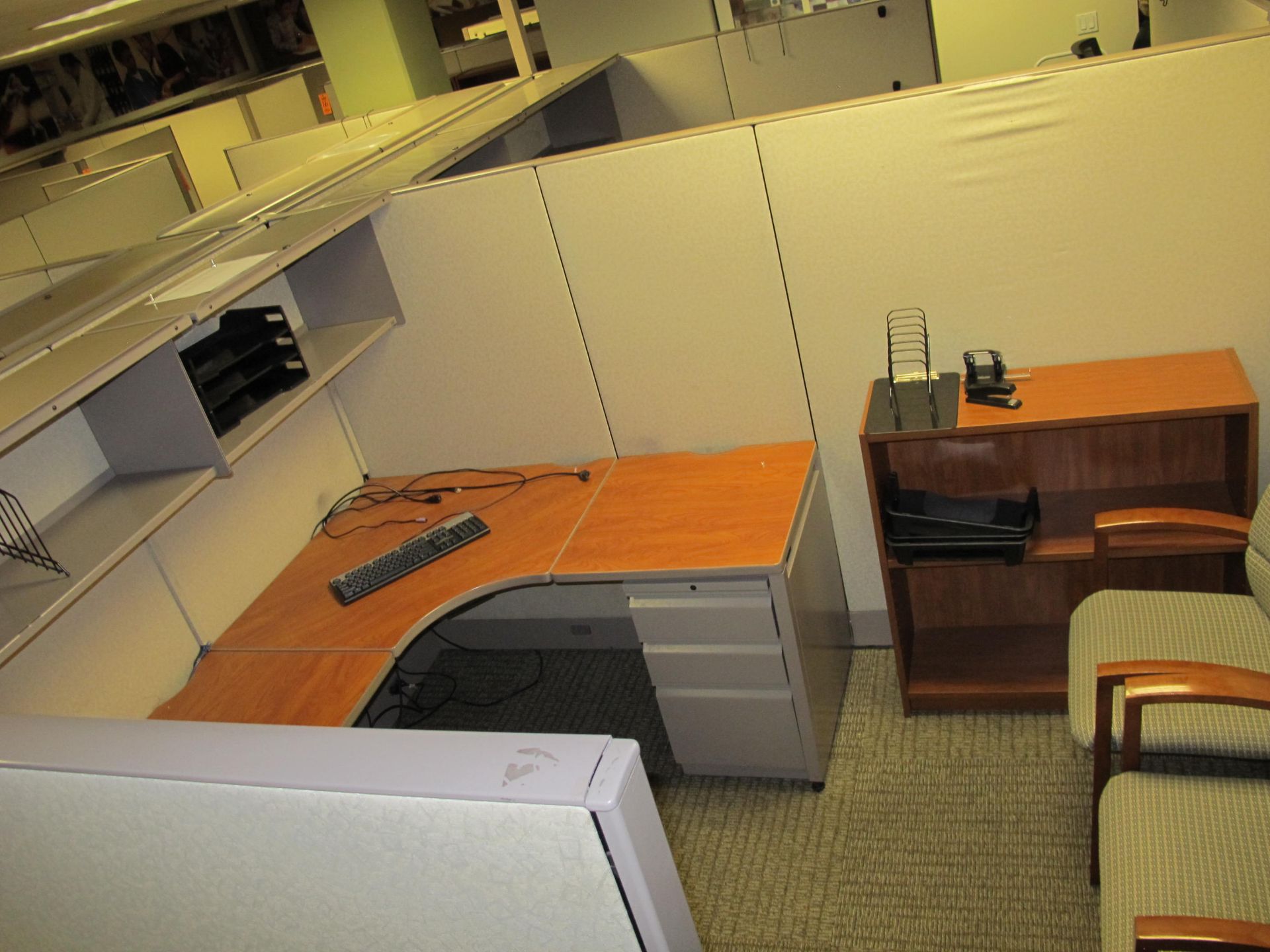 (9) Partitioned Cubicle Workstations (Including:  9 L-Shaped Desks, 8 Jr. Exec Chair, 17 Side - Image 6 of 11