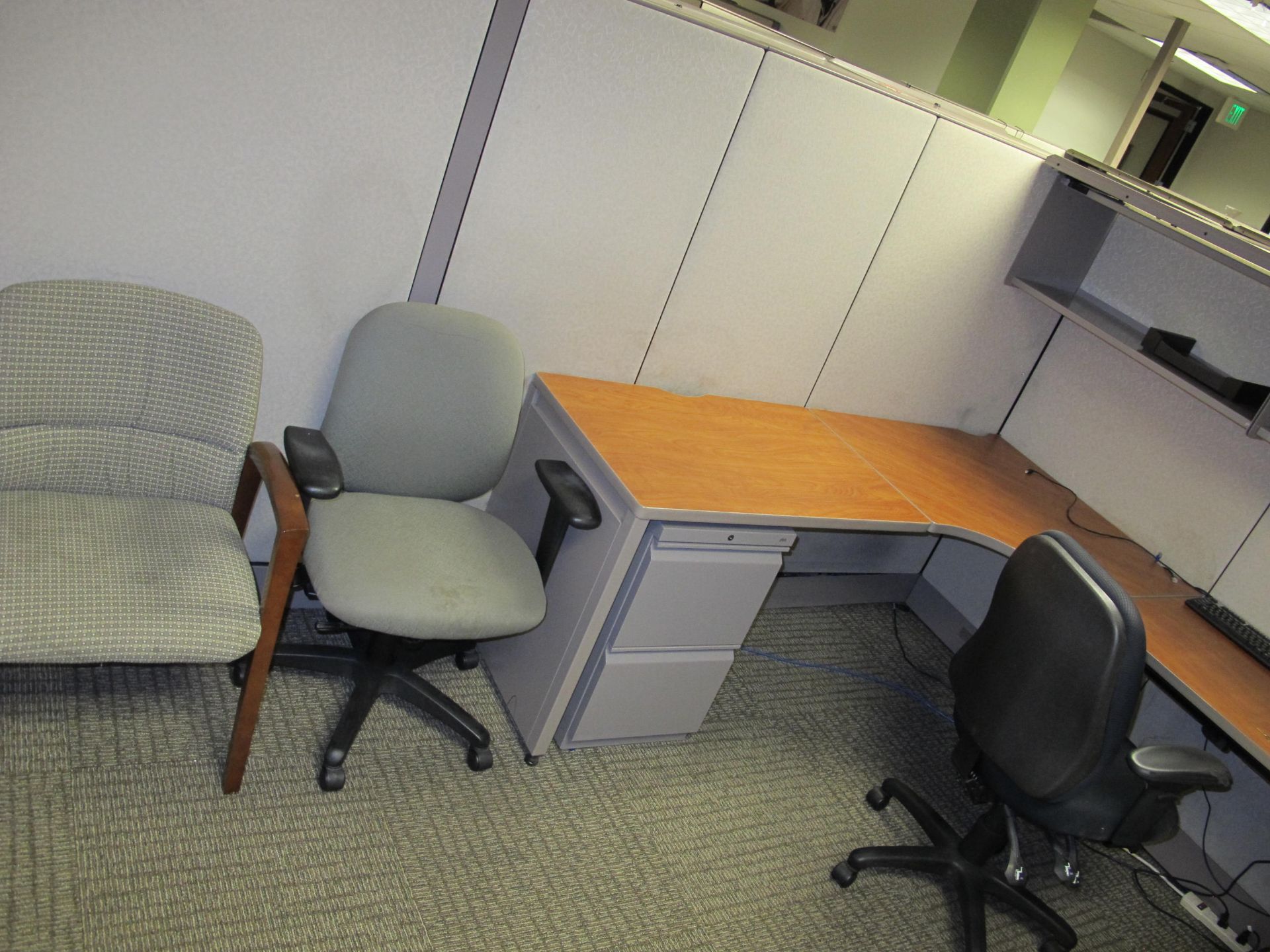 (9) Partitioned Cubicle Workstations (Including:  9 L-Shaped Desks, 8 Jr. Exec Chair, 17 Side - Image 8 of 11