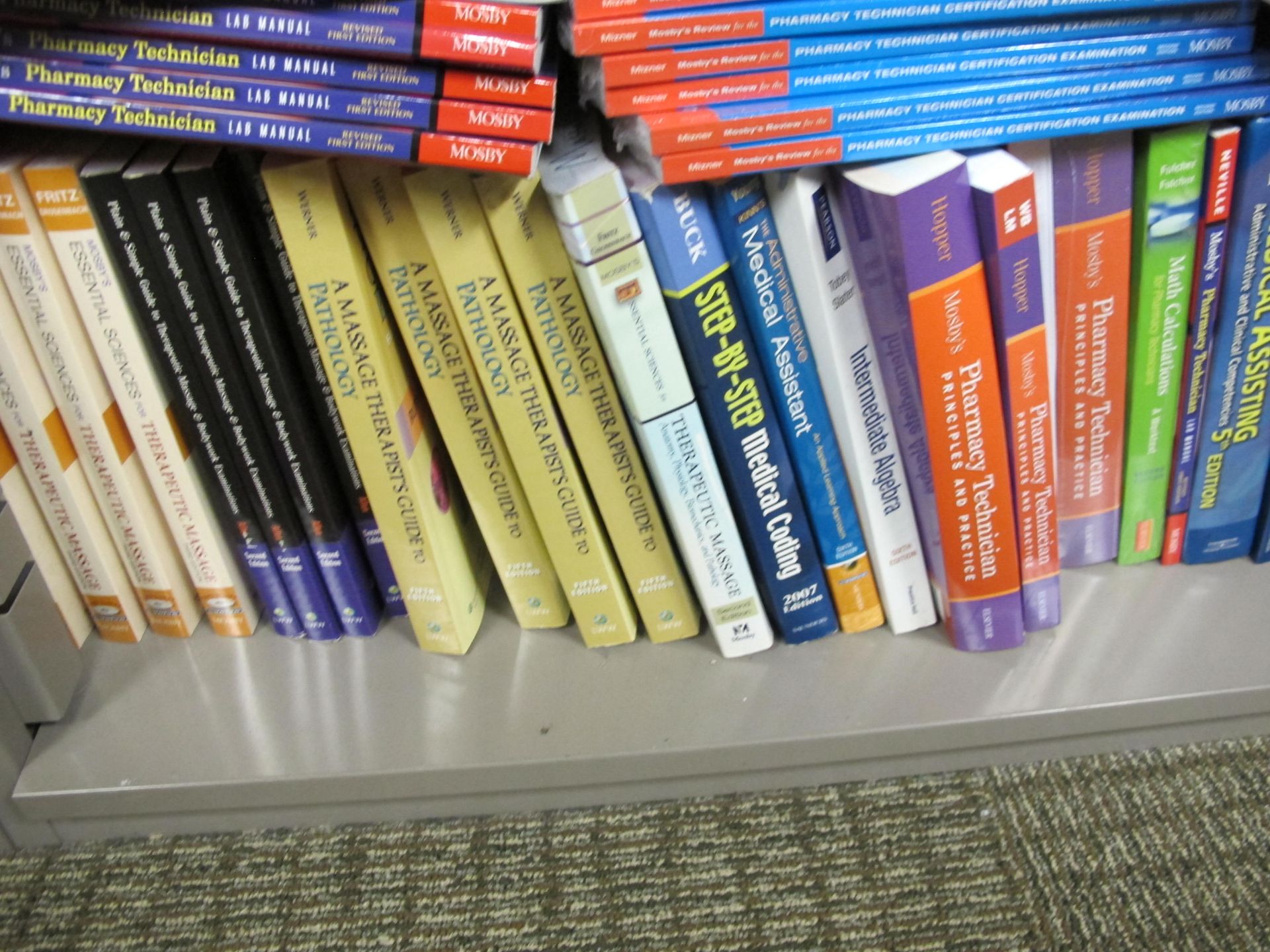 7-Shelf Metal Bookcase & Contents (Incl. Pharmacy Tech, Drug Reference, Massage Texts; Instructor - Image 4 of 4