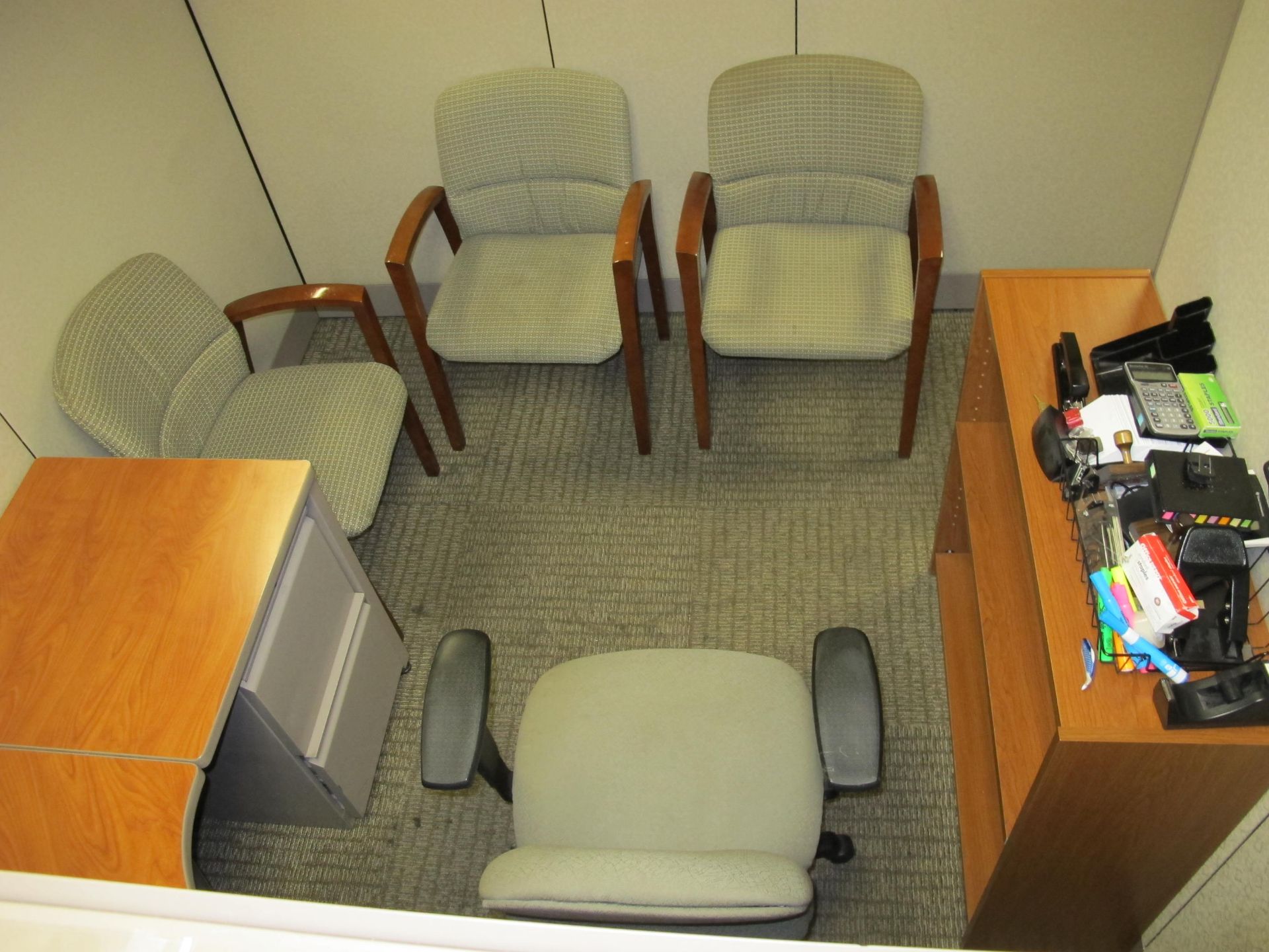 (9) Partitioned Cubicle Workstations (Including:  9 L-Shaped Desks, 8 Jr. Exec Chair, 17 Side - Image 3 of 11