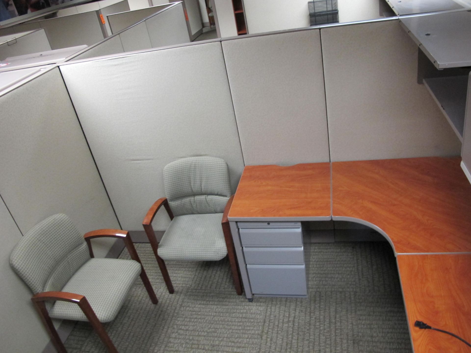 (9) Partitioned Cubicle Workstations (Including:  9 L-Shaped Desks, 8 Jr. Exec Chair, 17 Side - Image 7 of 11