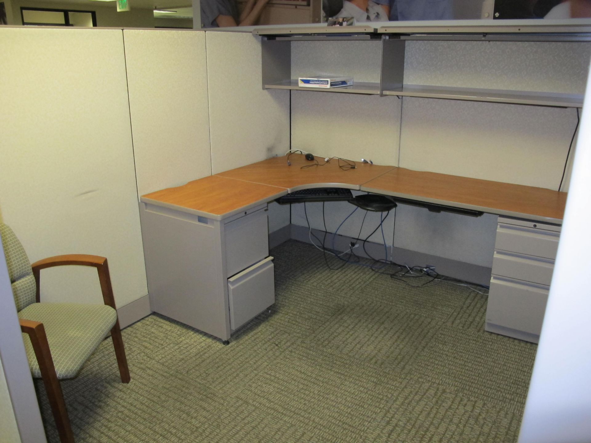 (3) Partitioned Cubicle Workstations (Including:  3 L-Shaped Desks, 1 Jr. Exec Chair, 6 Side Chairs, - Image 2 of 4