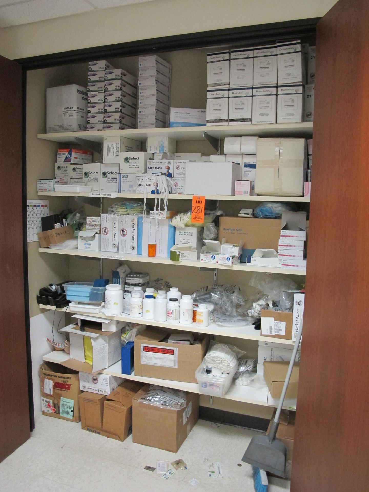Contents of Closet including Medical Supplies