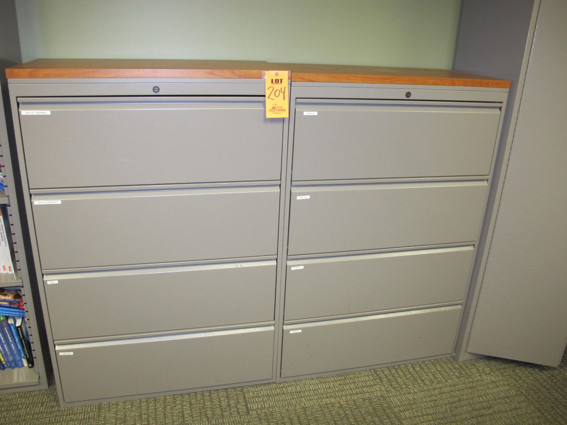 (2) Metal 4-Drawer Lateral File Cabinets