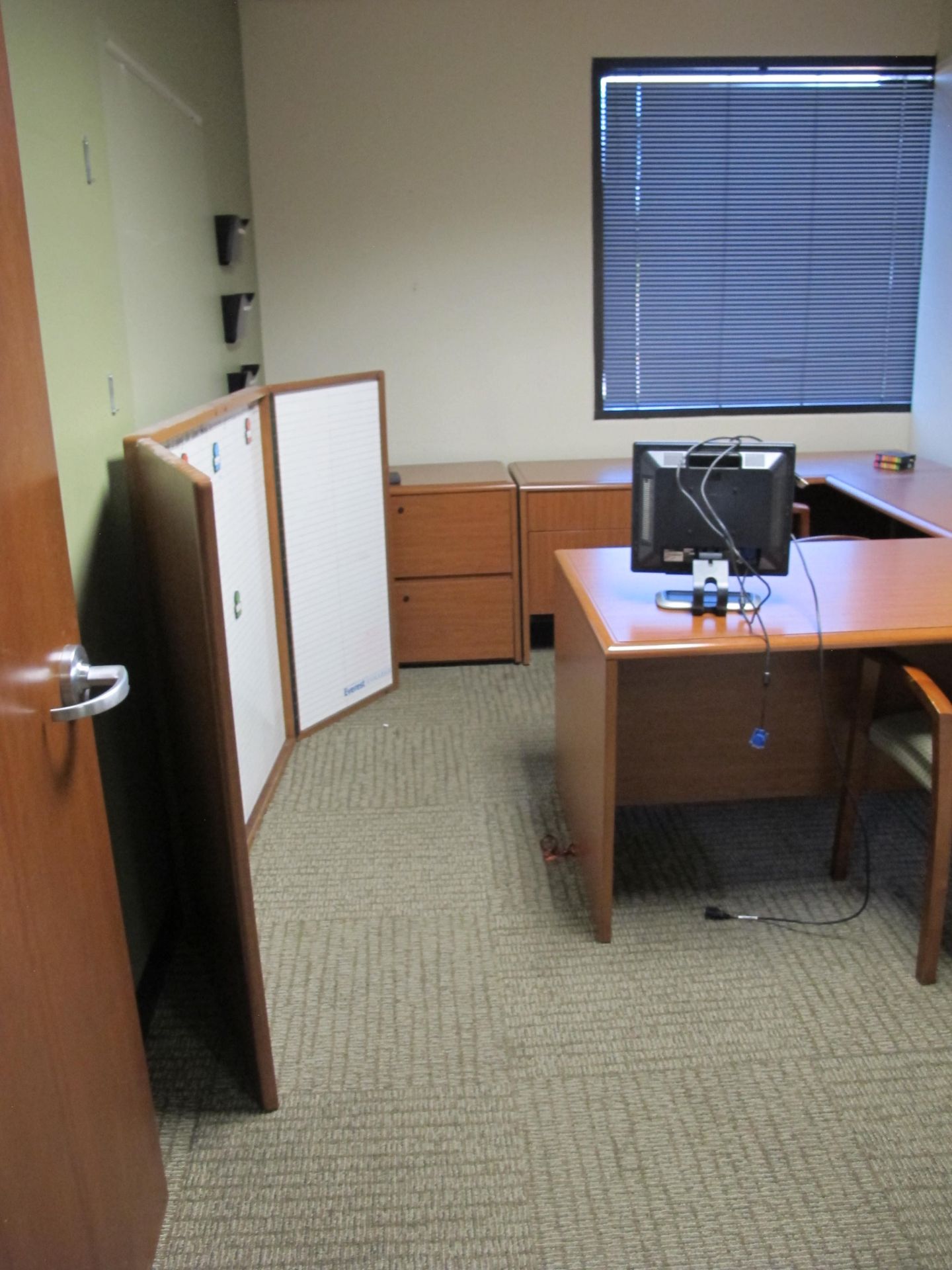 Contents of Room to Include Jr. Executive Desk, Credenza, 2 Drawer Lateral File Cabinet, 2