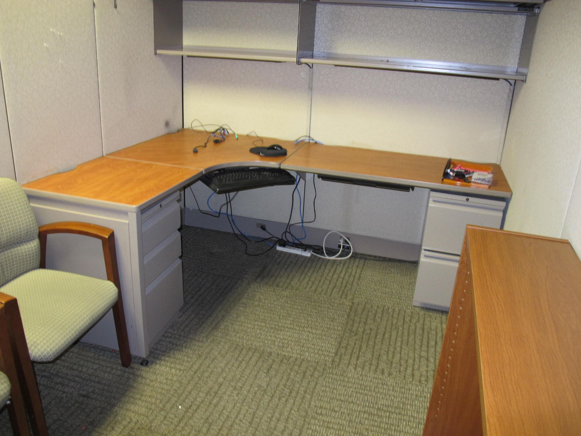(3) Partitioned Cubicle Workstations (Including:  3 L-Shaped Desks, 1 Jr. Exec Chair, 6 Side Chairs, - Image 4 of 4