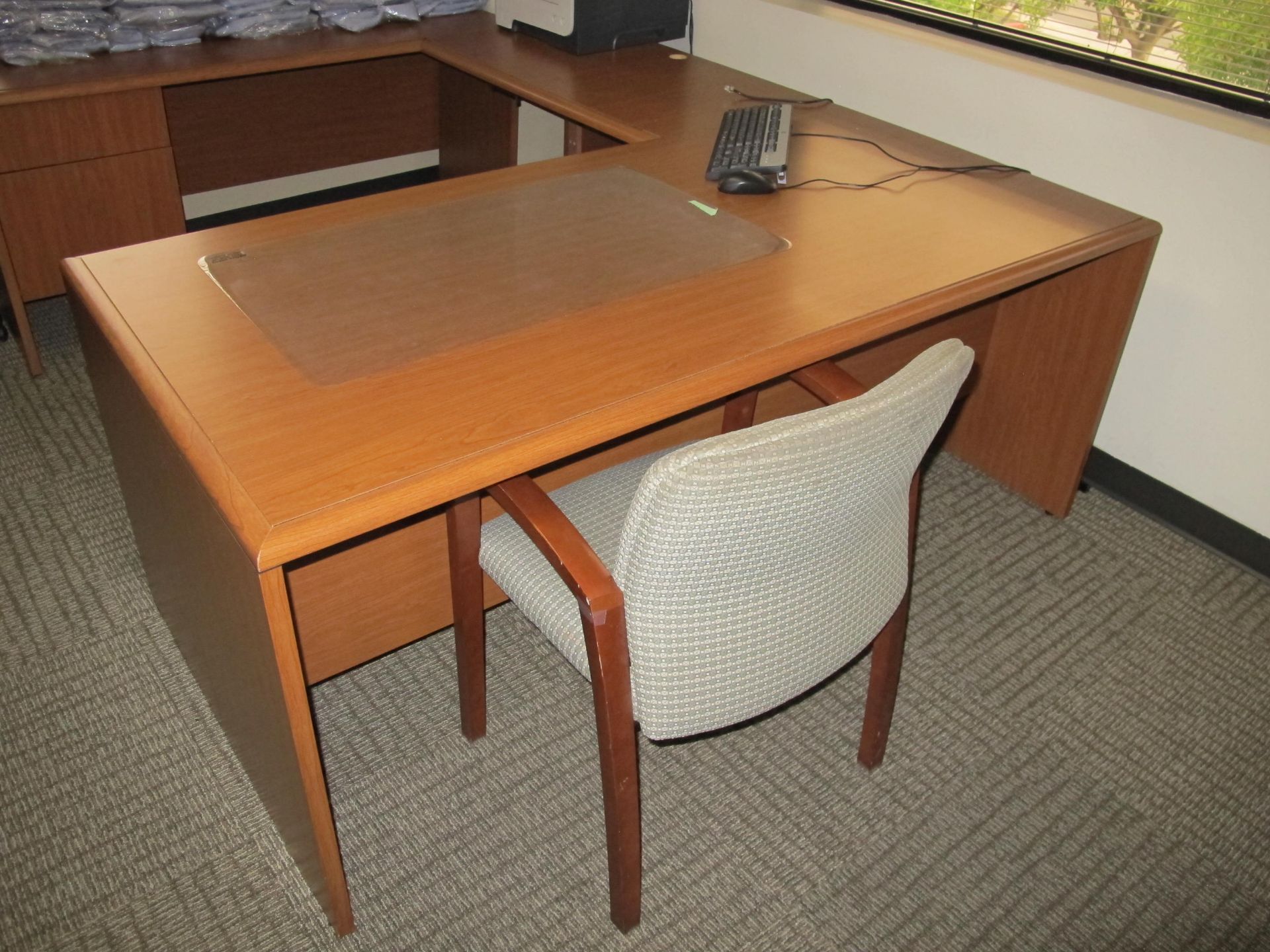 Office Contents (including Jr. Exec. U-Shaped Desk, Exec. Office Chair, 1 Side Chairs, 4-Drawer