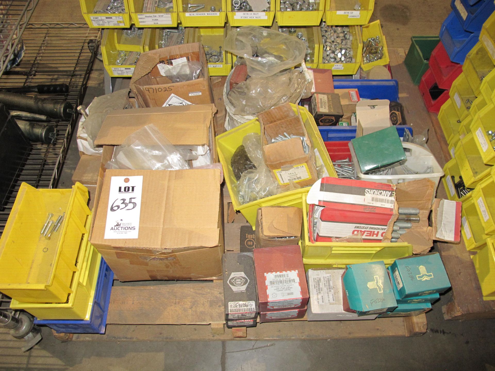 PLASTIC INVENTORY BINS WITH MISC. HARDWARE: WASHERS, NUTS, BOLTS - Image 2 of 2
