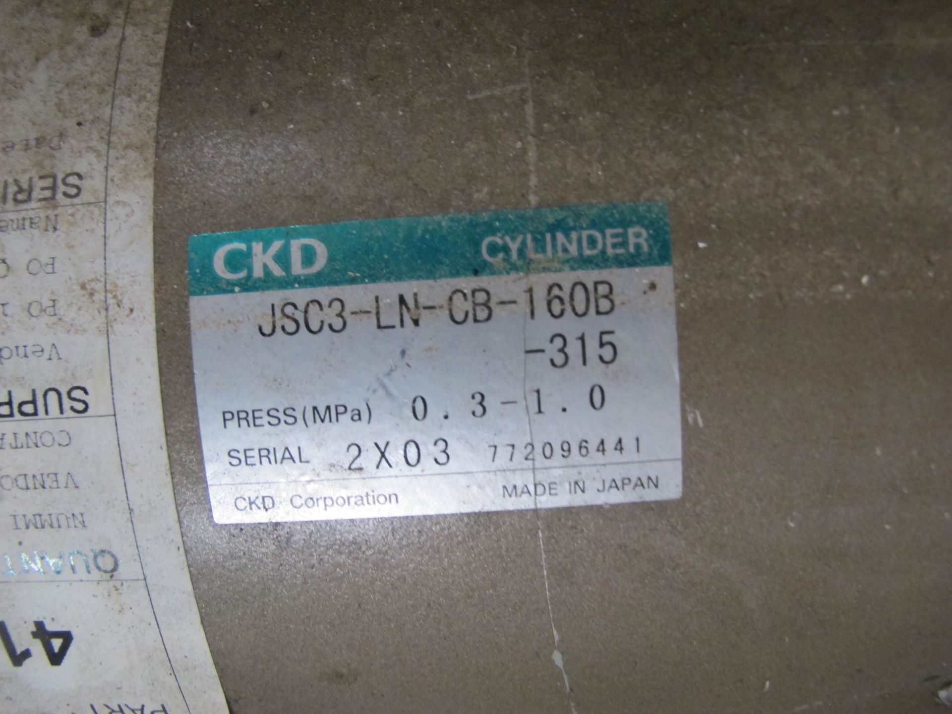 PALLET LOT TO INCLUDE BUT NOT LIMITED TO: PARKER, SMC AND CKD CYLINDERS, MODELS; JSC3-LN-CB-160B- - Image 2 of 5