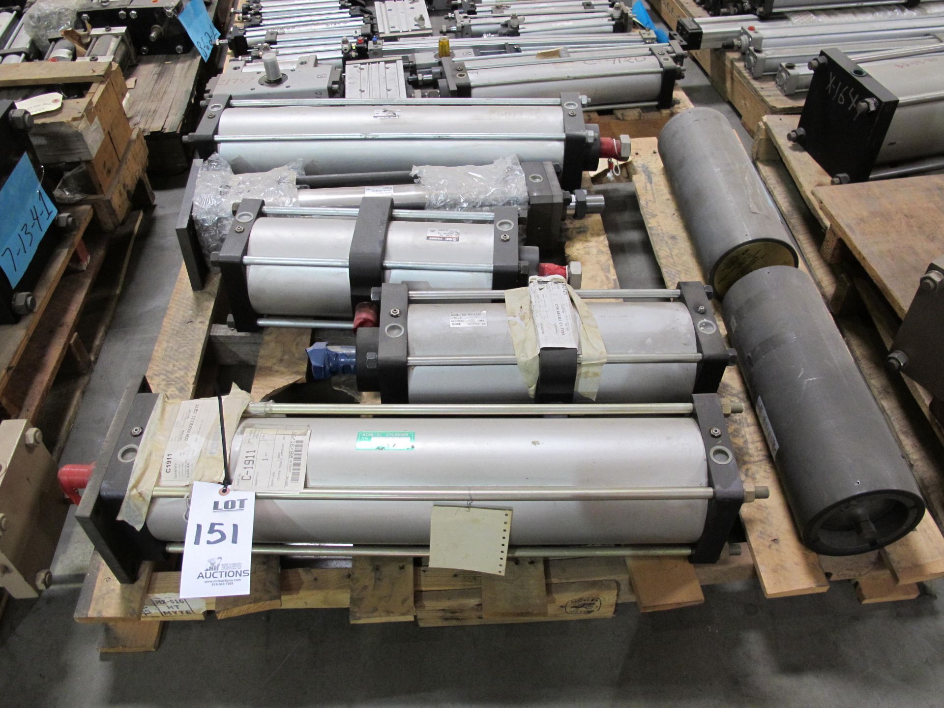 PALLET LOT TO INCLUDE BUT NOT LIMITED TO: SMC AND KYOHO CYLINDERS, NOK MINILATOR MODEL MC210-5000-