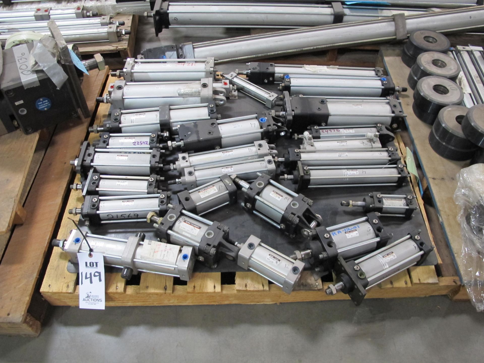 PALLET LOT TO INCLUDE BUT NOT LIMITED TO: SMC AND CKD CYLINDERS, MODELS; CDA1CN80-50-A54-XC35,