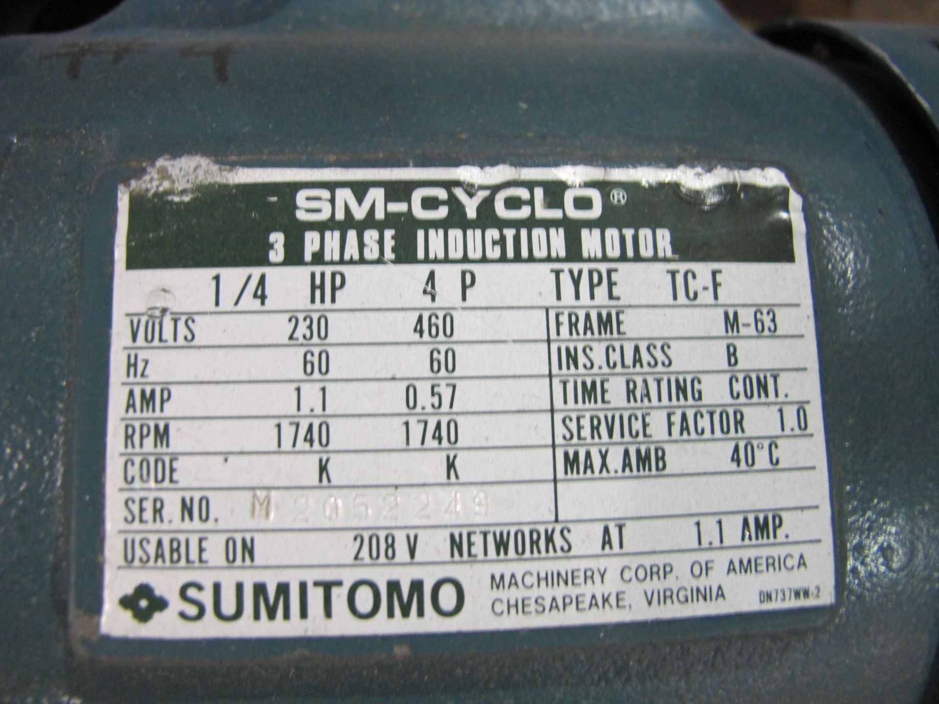 MISC. DAYTON, BALDOR, AND SUMITOMO MOTORS - Image 4 of 5