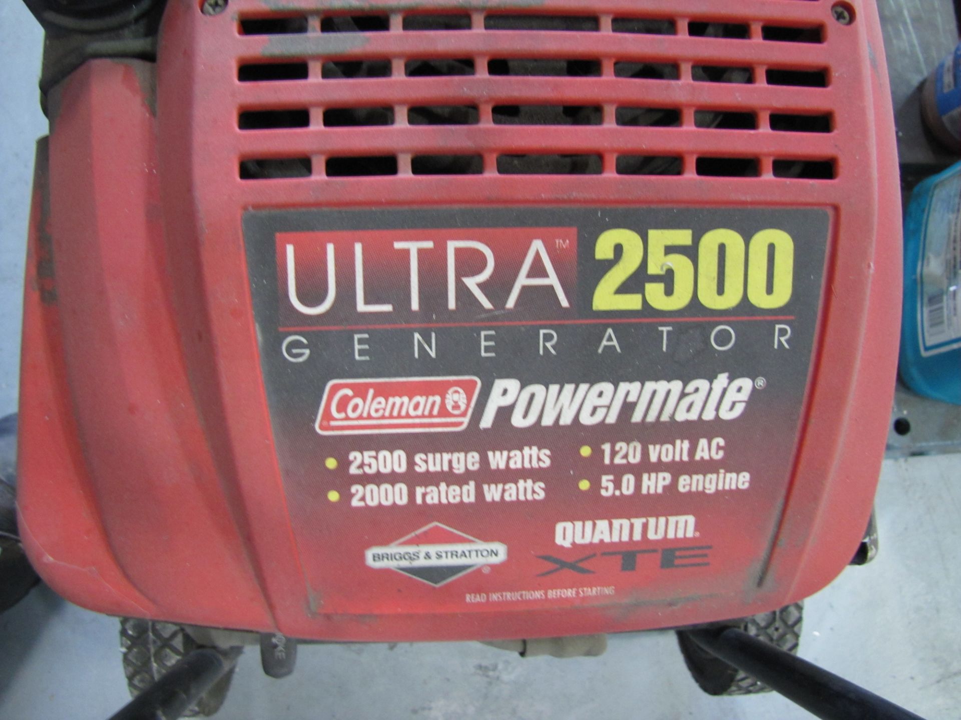 COLEMAN POWERMATE 2500 W GENERATOR, 5 HP ENGINE - Image 2 of 2