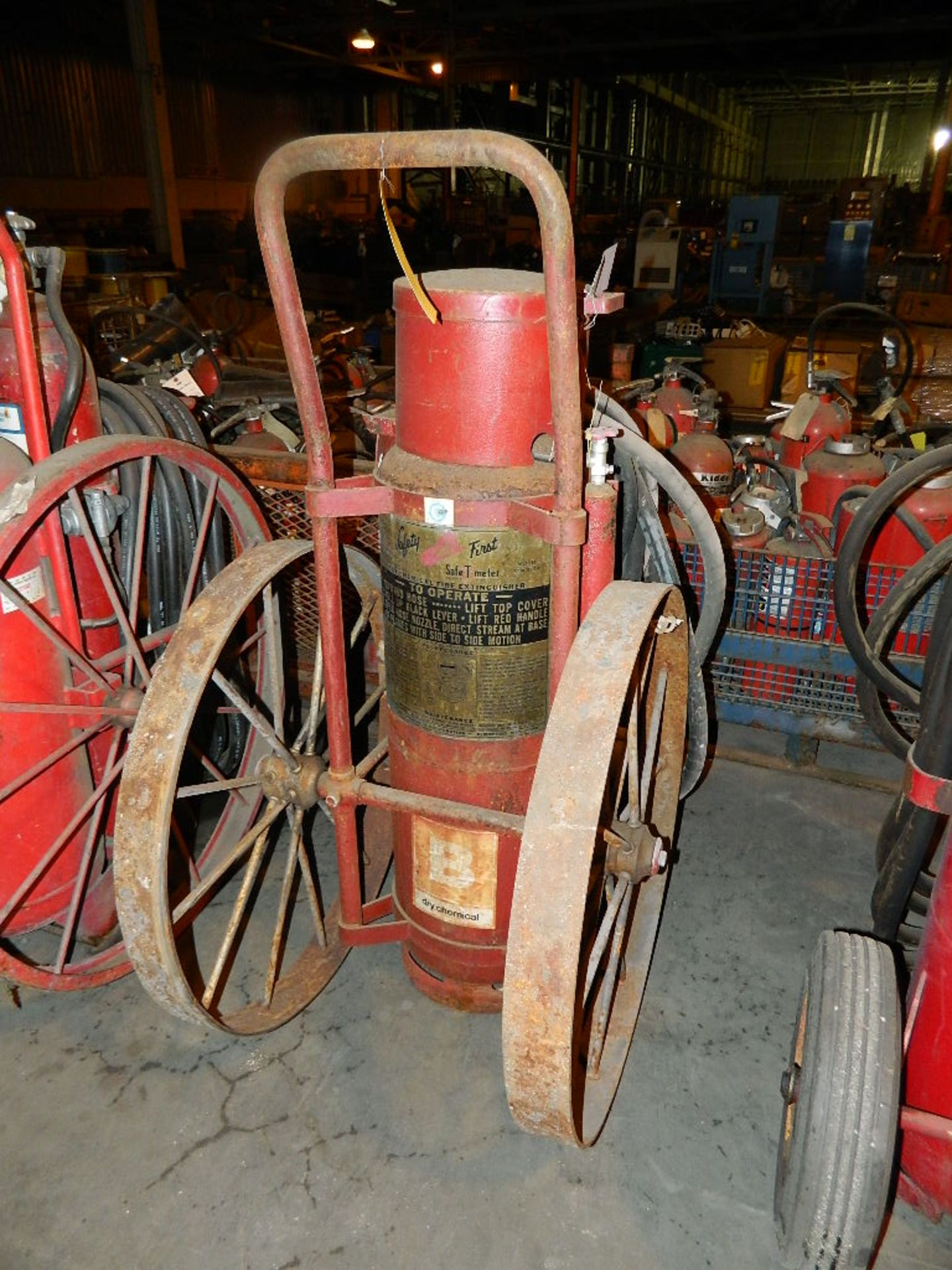 SAFETY FIRST FIRE EXTINGUISHER WITH CART & HOSE