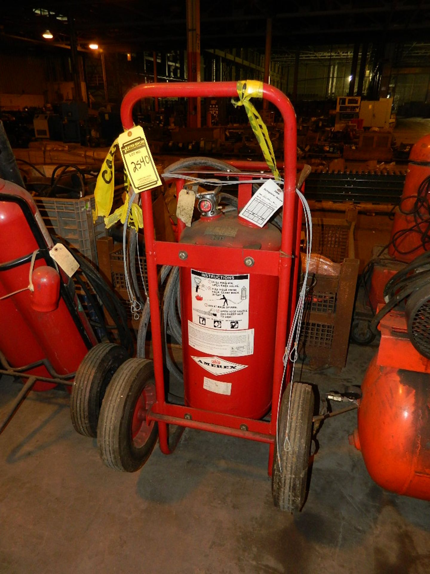 AMEREX FIRE EXTINGUISHER, HOSE, & CART