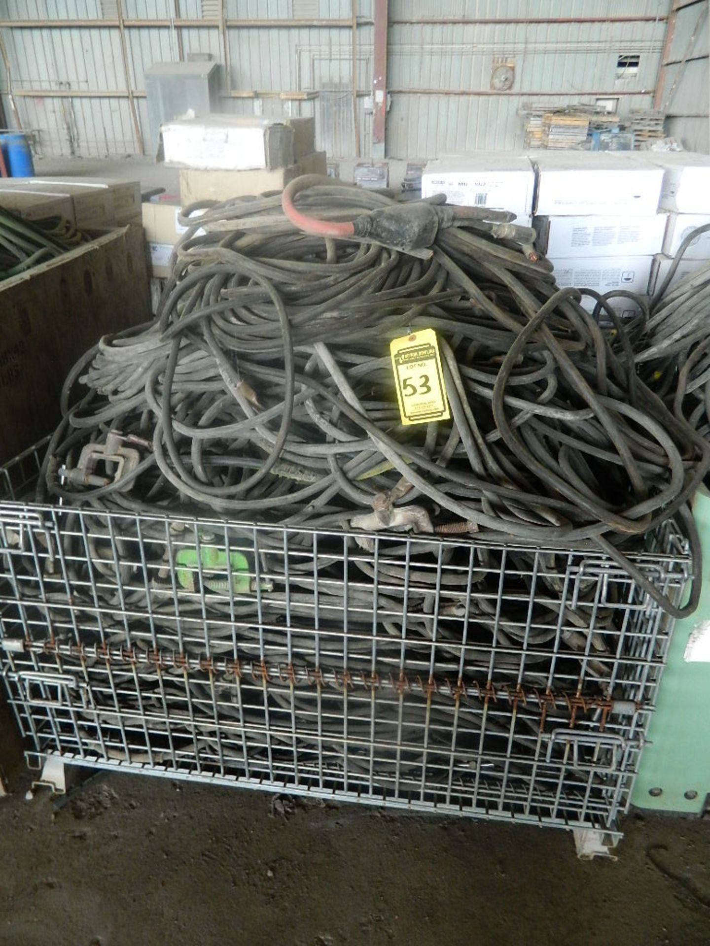 CRATE OF WELDING LEADS