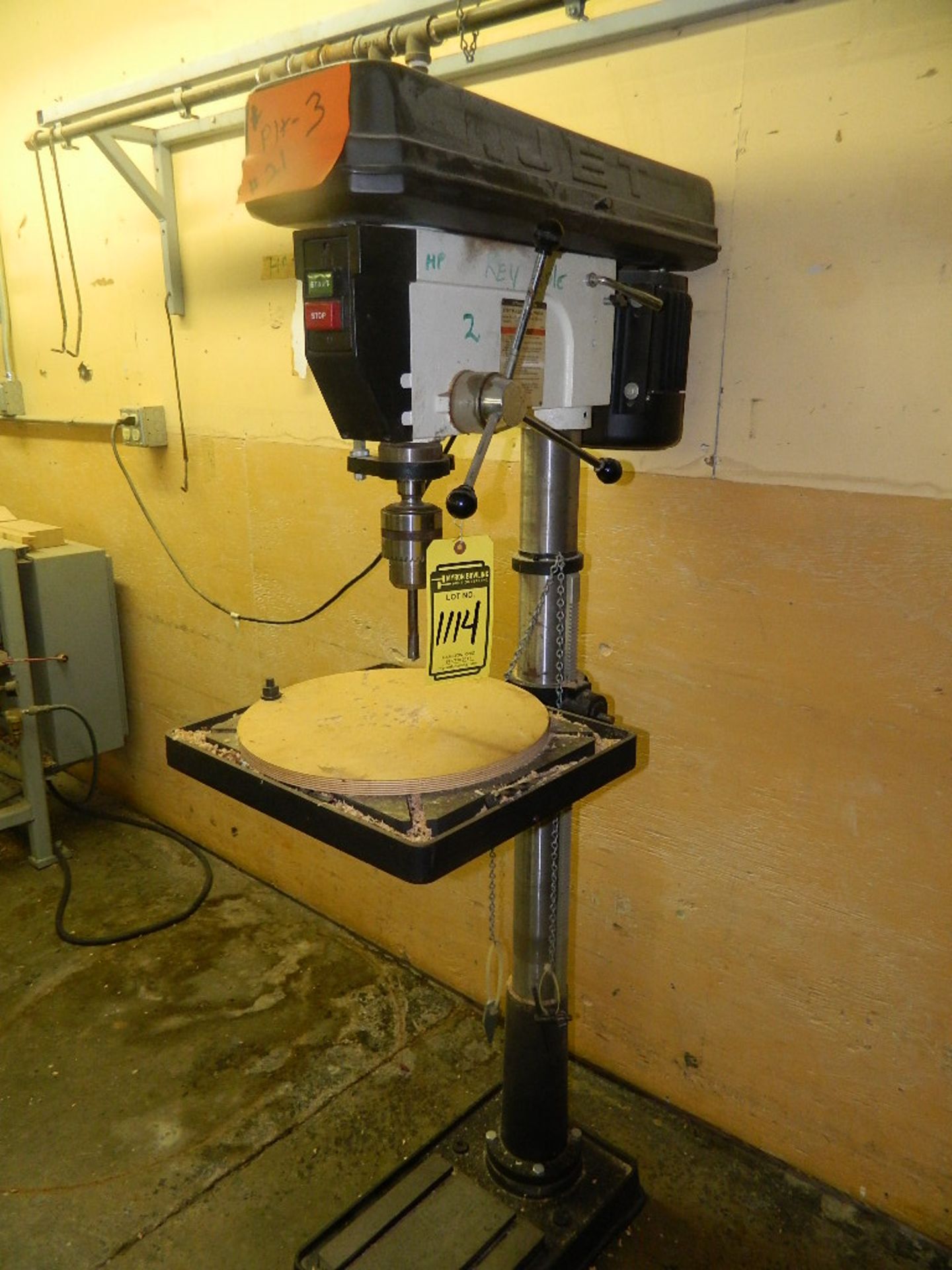 JET SINGLE SPINDLE DRILL PRESS, 10'' THROAT, MODEL JOP20MF, S/N 9040609