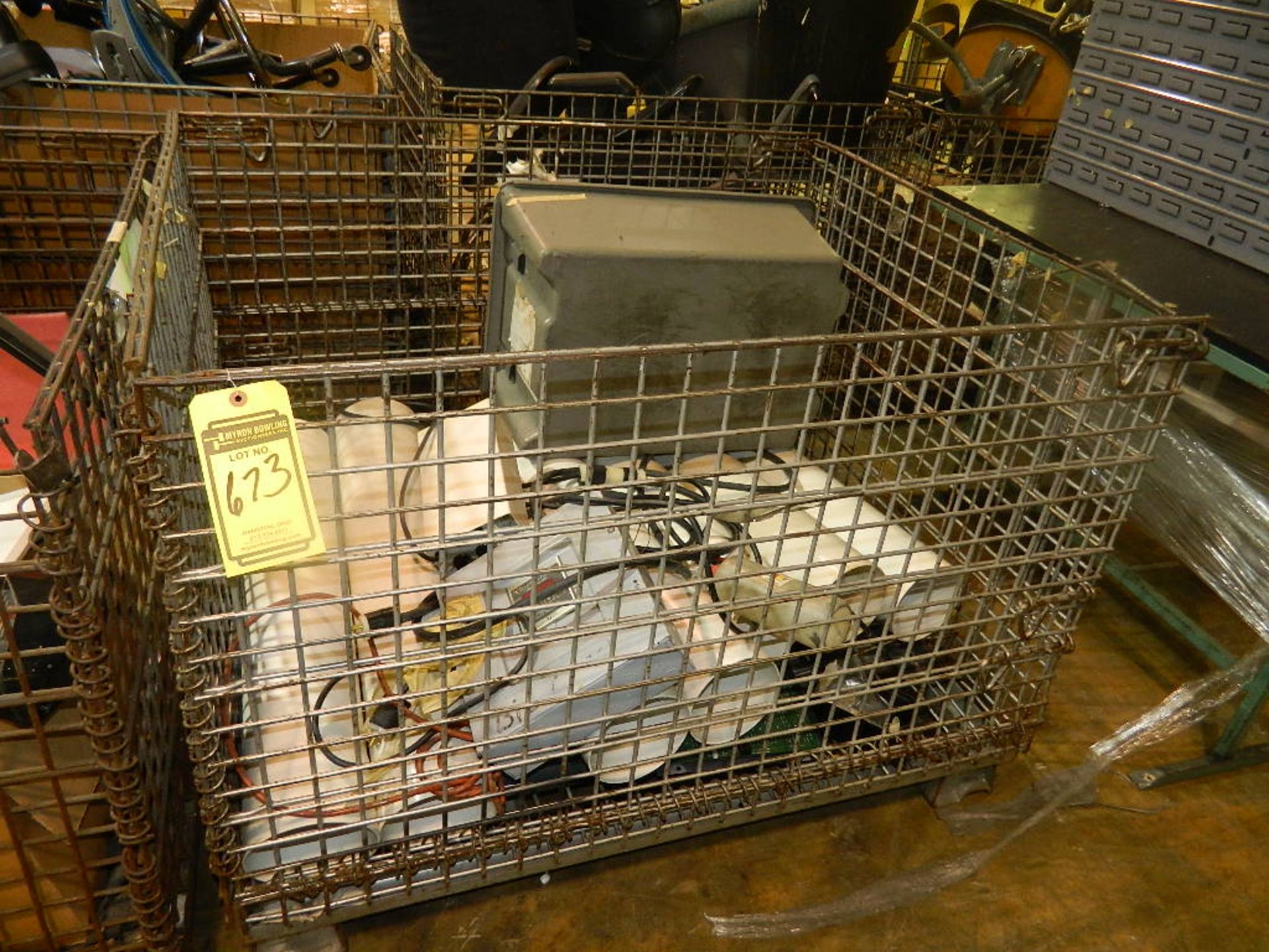 WIRE BASKET OF ASSORTED PARTS