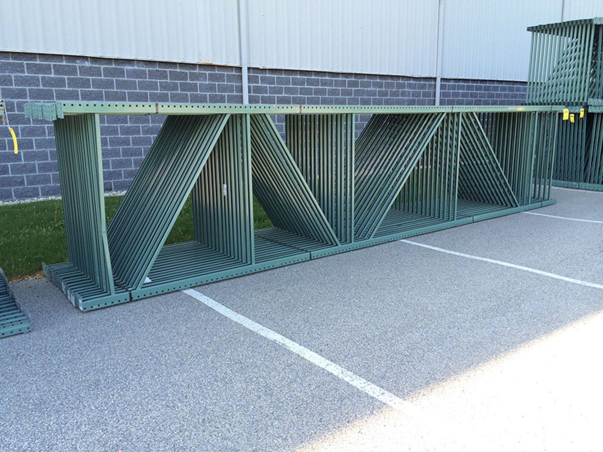 INTERLAKE MECALUX TEARDROP-STYLE PALLET RACK UPRIGHTS, MODEL IK070F, 22' X 60''D, 3'' X 3'' POST (