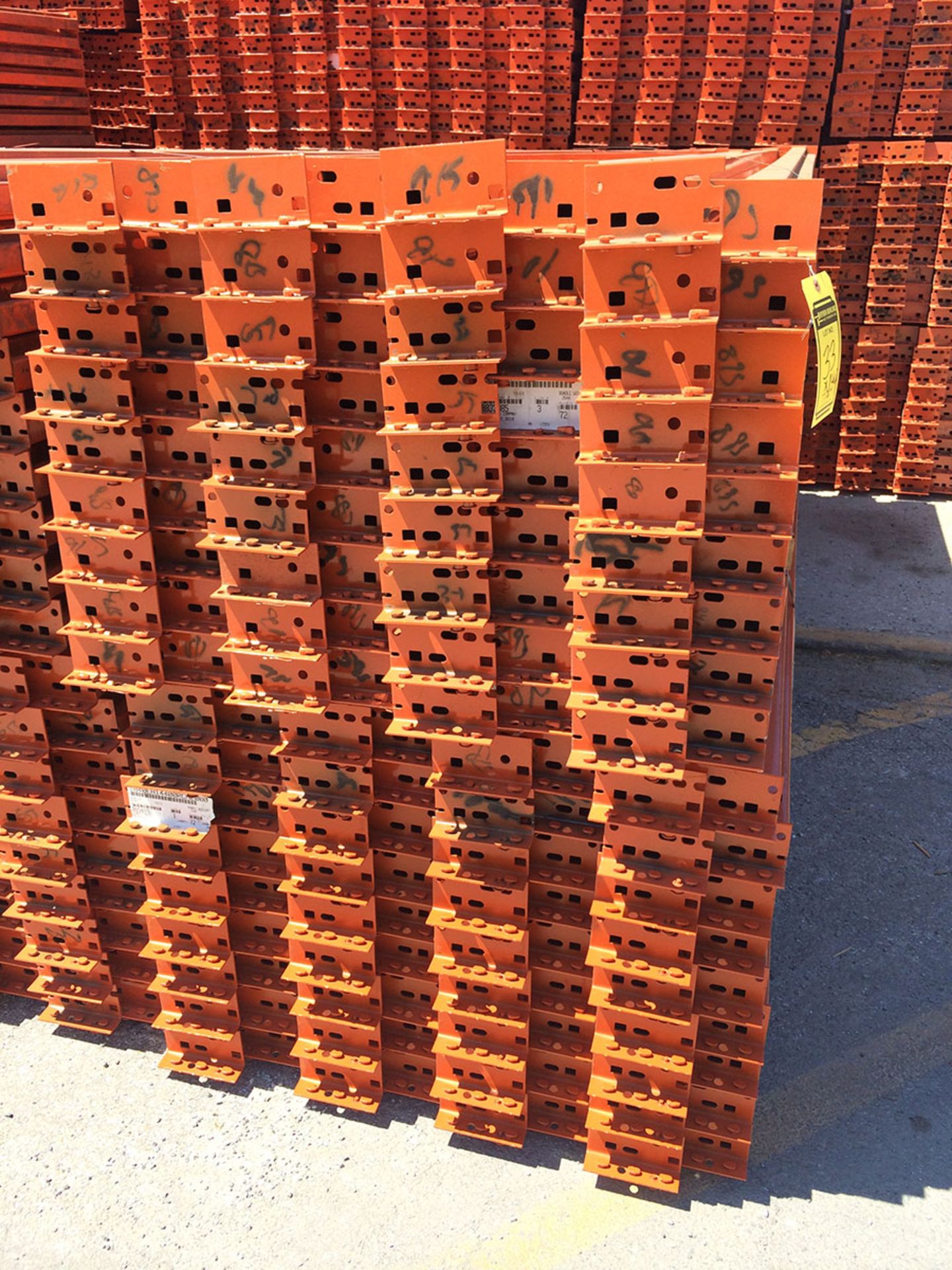 144'' X 4'' INTERLAKE PALLET RACK BEAMS FOR TEARDROP-STYLE PALLET RACK, MODEL IK40E, 1-5/8'' STEP - Image 2 of 3