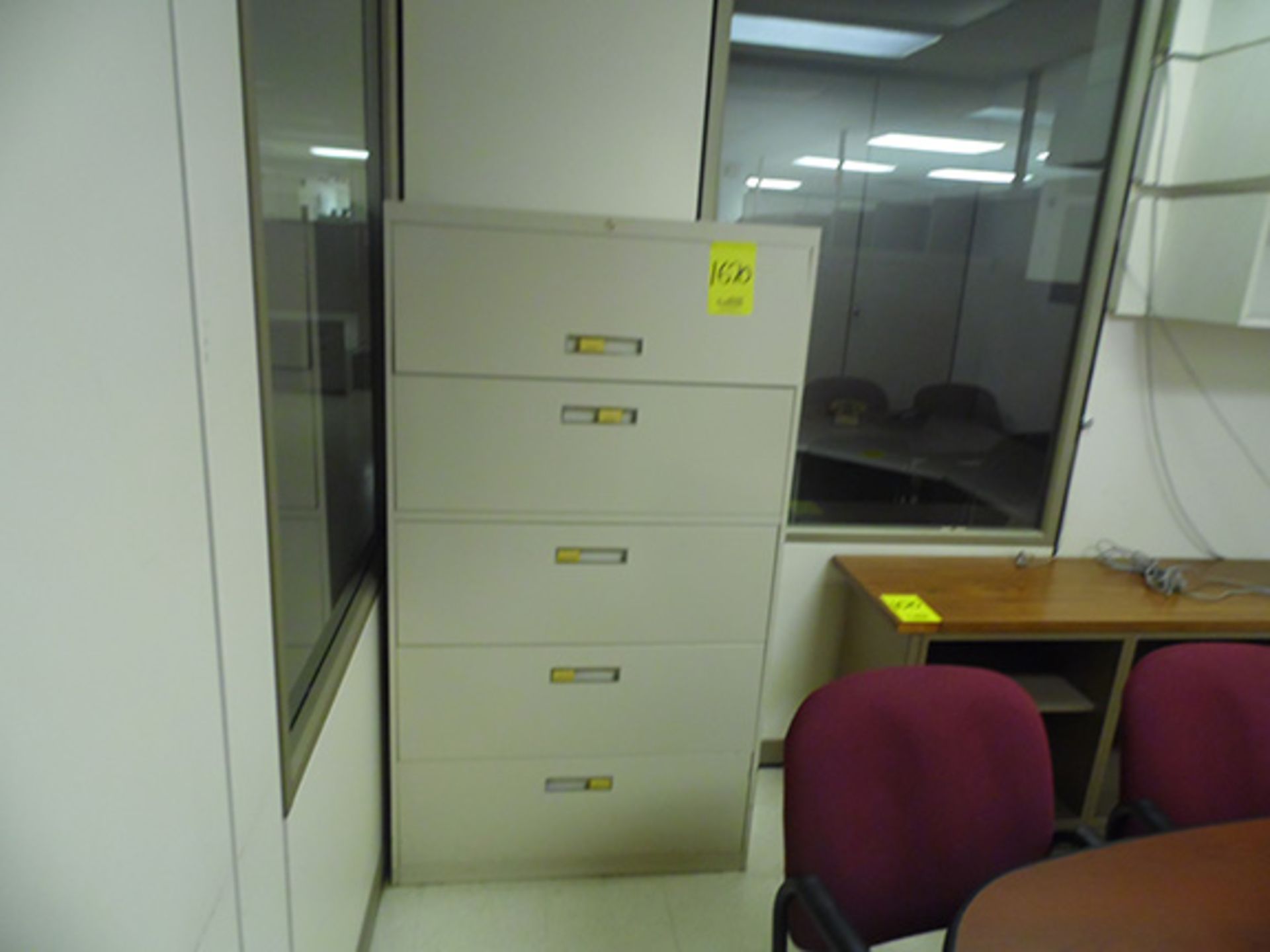 CONTENTS OF OFFICE; TABLE, FILE CABINET AND CHAIRS - Image 2 of 2