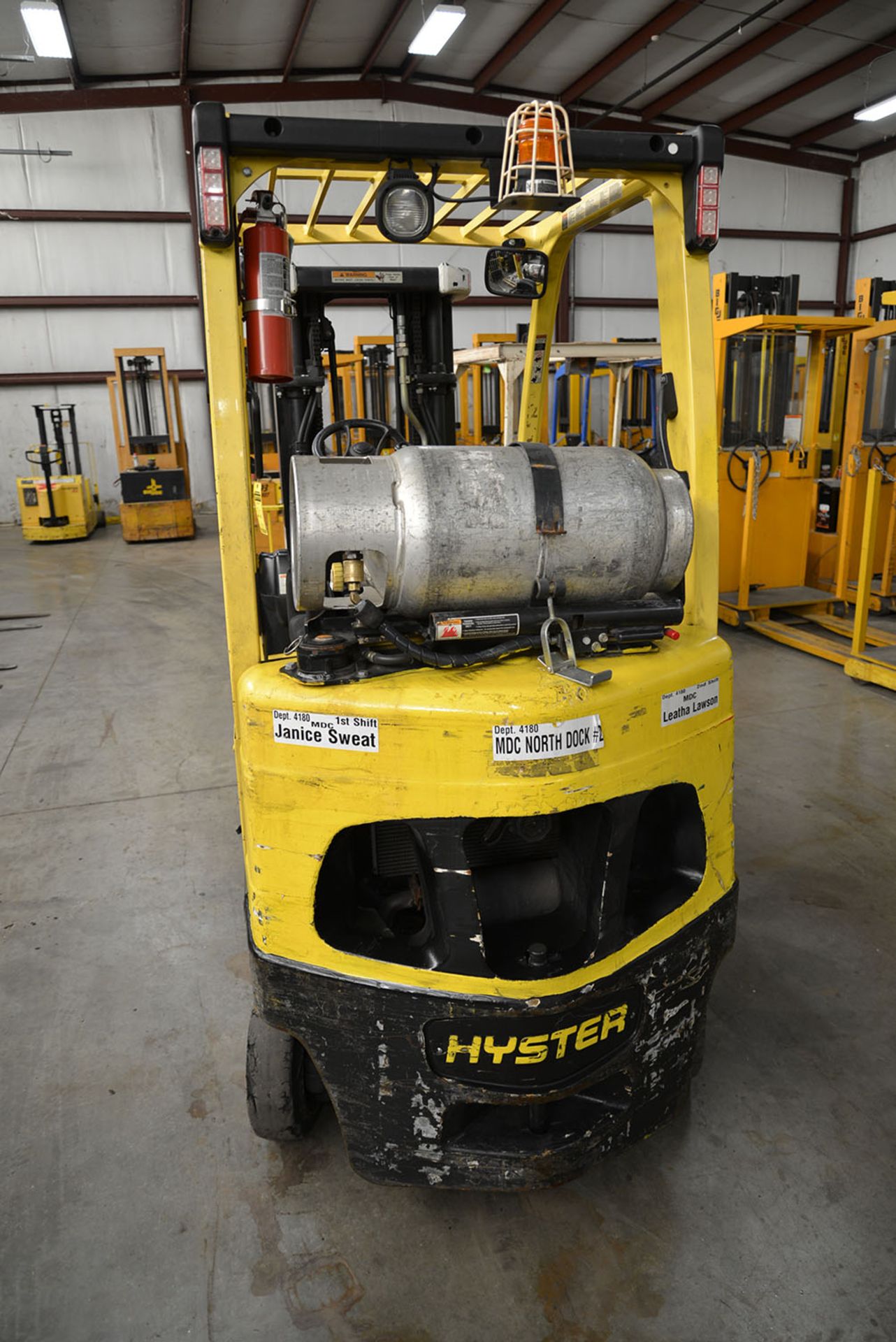 2005 HYSTER 5,000-lb. Capacity Forklift, Model S50FT, S/N F187V03709C, LPG, Lever Shift, Solid - Image 4 of 5