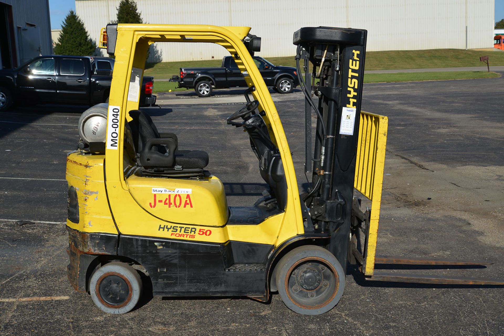 2009 HYSTER 5,000-lb. Capacity Forklift, Model S50FT, S/N F187V15671G, LPG, Lever Shift, Solid - Image 3 of 7