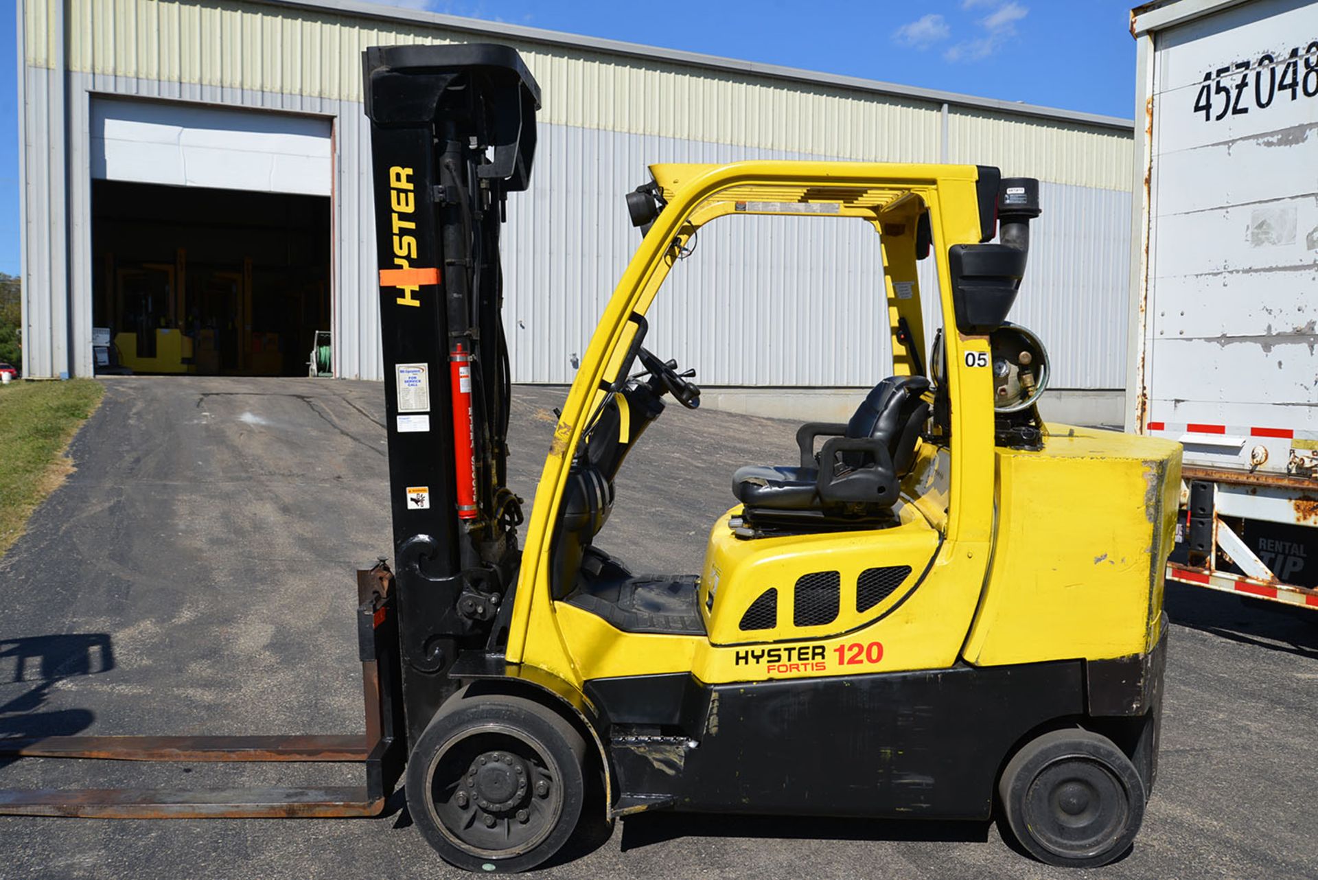 2008 HYSTER 12,000-lb. Capacity Forklift, Model S120XMS, S/N G004V03405F, LPG, lever shift