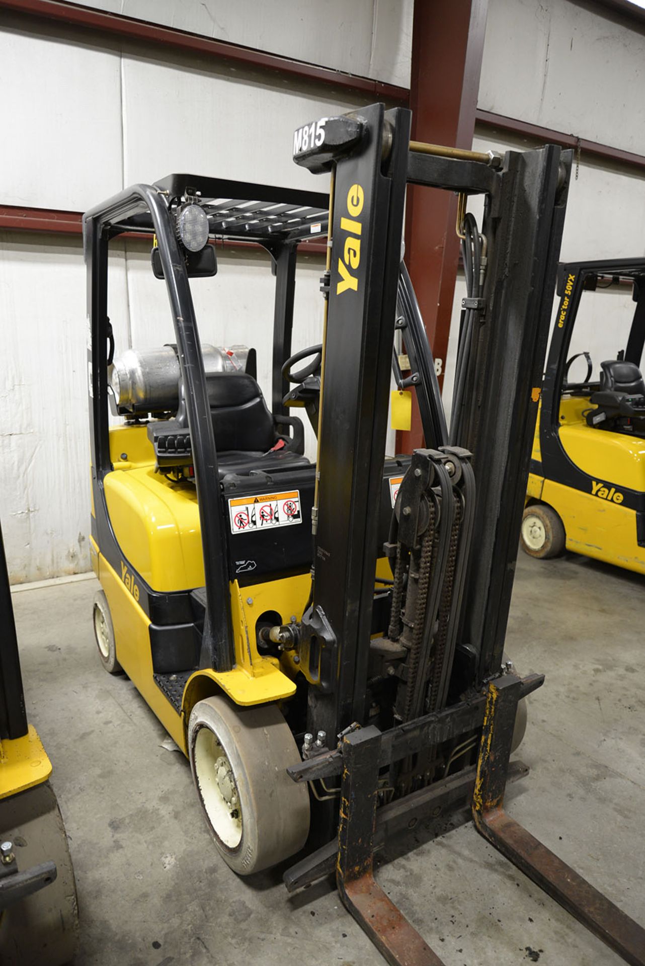 2008 YALE 5,000-lb. Capacity Forklift, Model GLC050VXNV, S/N A910V13934F, LPG, Solid Non-Marking - Image 3 of 6