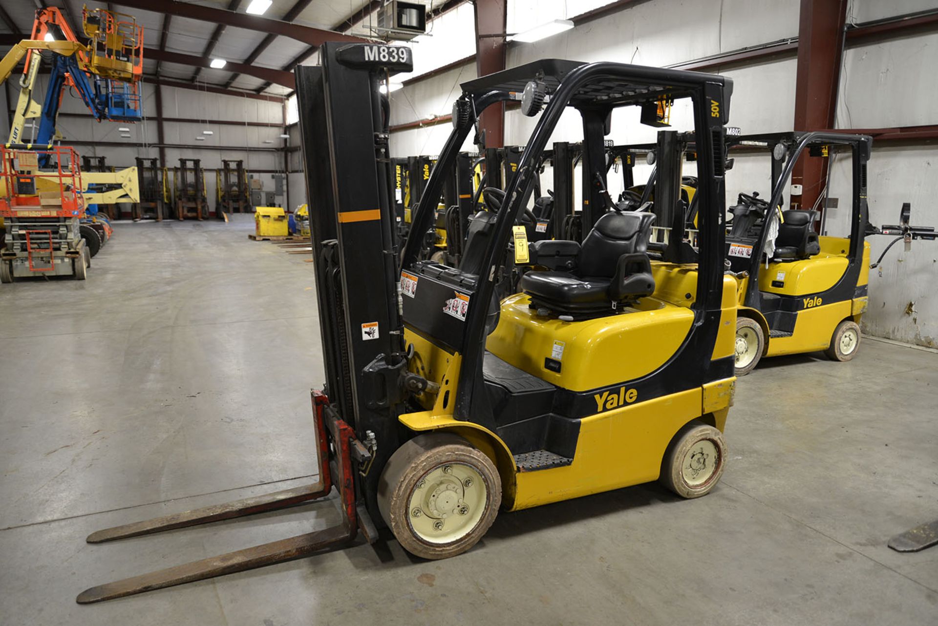 2008 YALE 5,000-lb. Capacity Forklift, Model GLC050VXNV, S/N A910V13917F, LPG, Solid Non-Marking