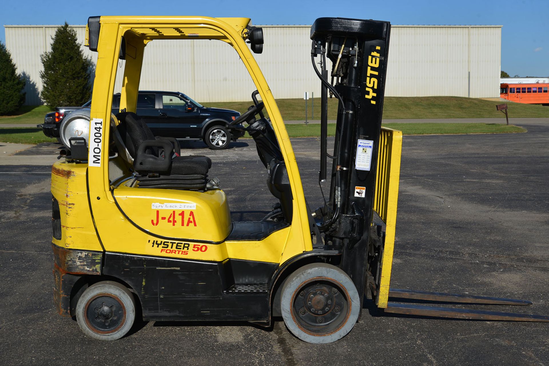 2009 HYSTER 5,000-lb. Capacity Forklift, Model S50FT, S/N F187V15662G, LPG, Lever Shift, Solid