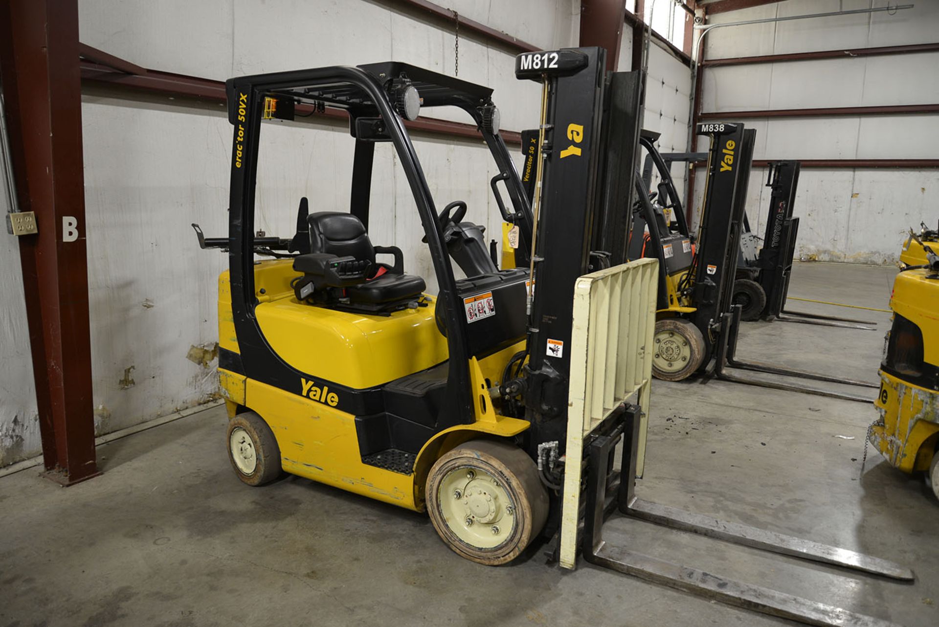 2008 YALE 5,000-lb. Capacity Forklift, Model GLC050VXNV, S/N NA, LPG, Solid Non-Marking Tires, 2- - Image 2 of 7