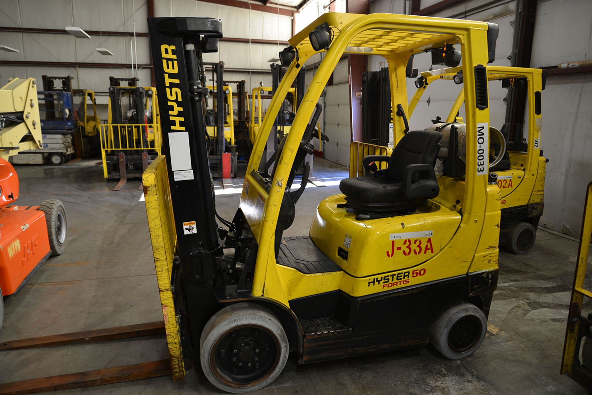 2009 HYSTER 5,000-lb. Capacity Forklift, Model S50FT, S/N F187V15714G, LPG, Lever Shift, Solid