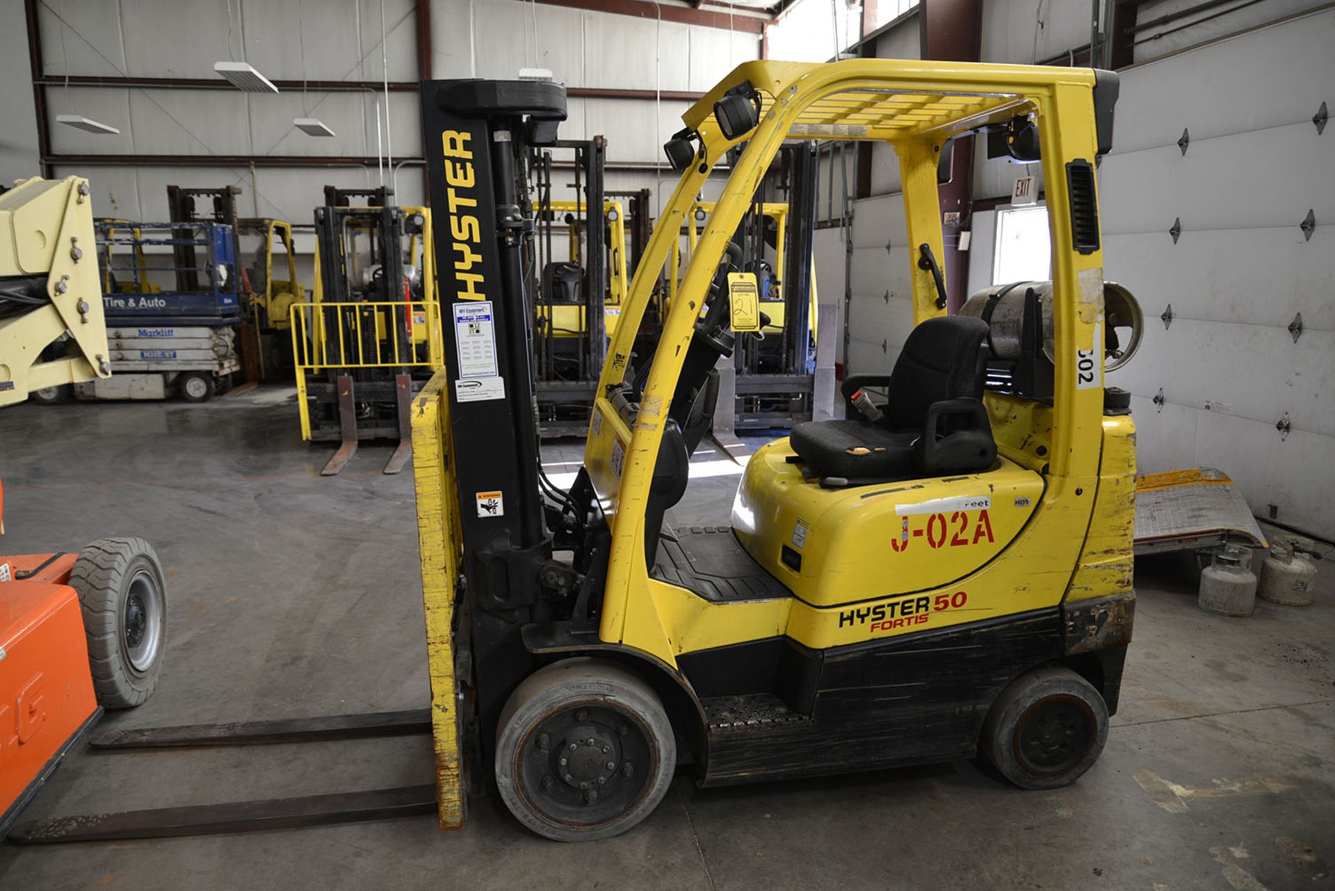 2009 HYSTER 5,000-lb. Capacity Forklift, Model S50FT, S/N F187V15727G, LPG, Lever Shift, Solid