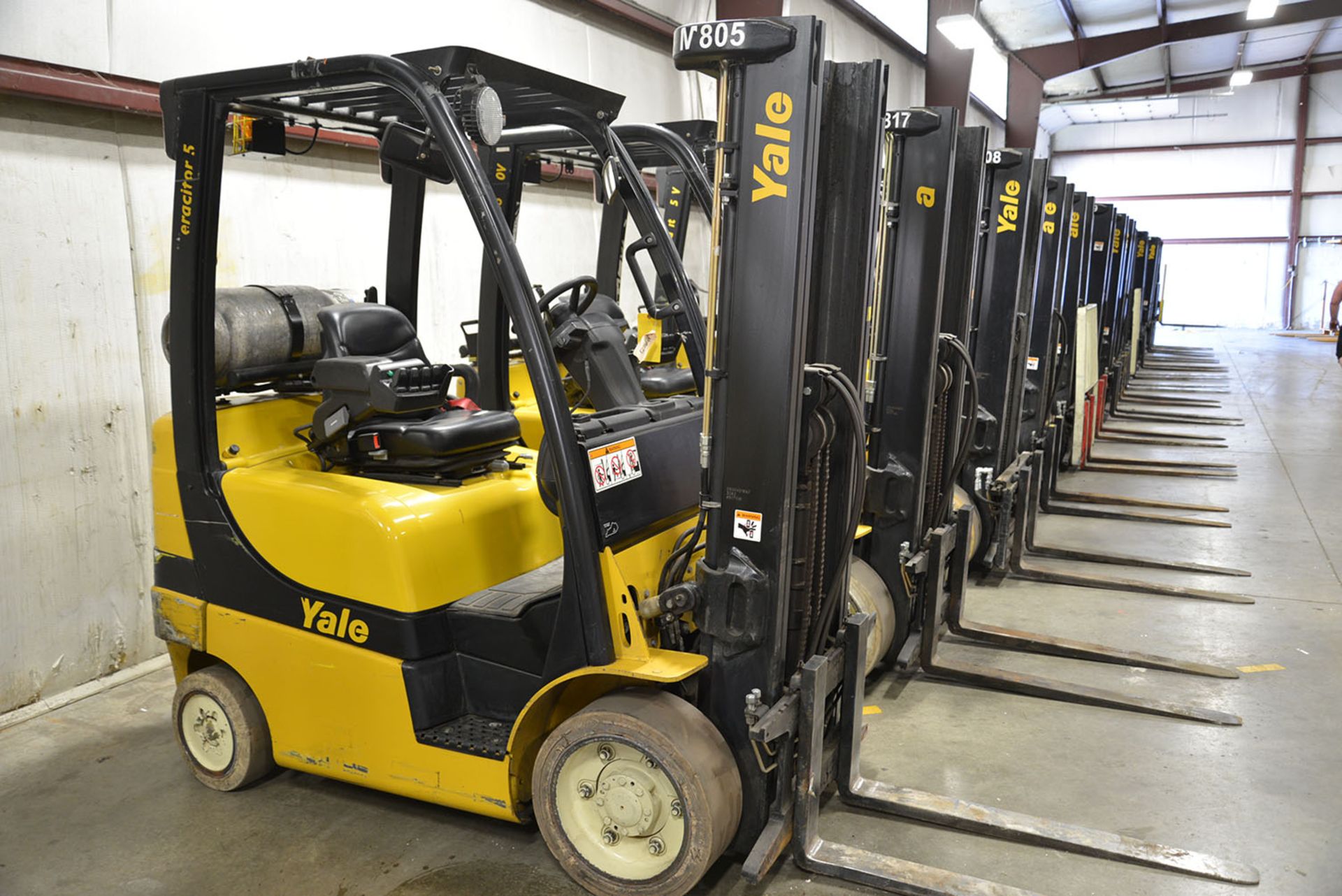 2008 YALE 5,000-lb. Capacity Forklift, Model GLC050VXNV, S/N A910V13927F, LPG, Solid Non-Marking