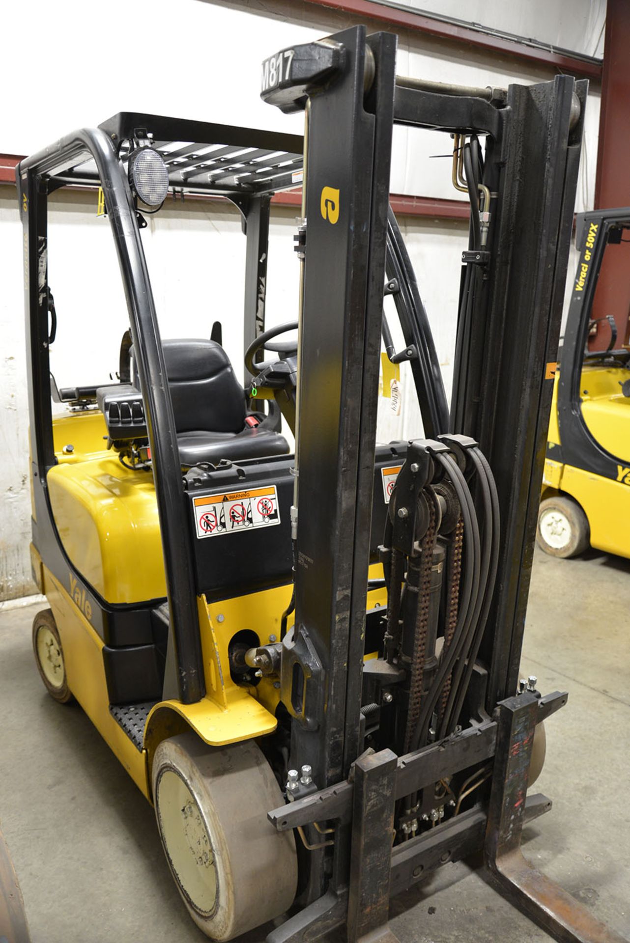 2008 YALE 5,000-lb. Capacity Forklift, Model GLC050VXNV, S/N A910V13920F, LPG, Solid Non-Marking - Image 3 of 5