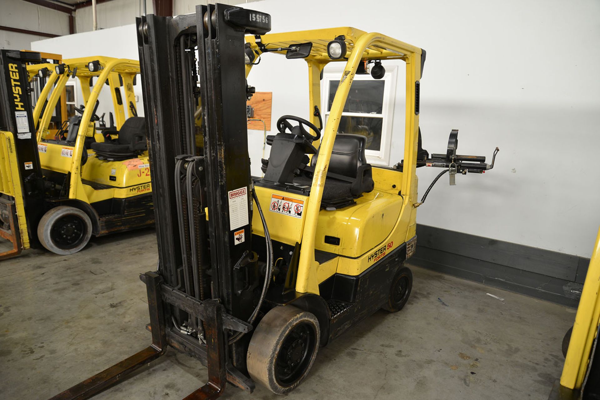 2005 HYSTER 5,000-lb. Capacity Forklift, Model S50FT, S/N F187V03703C, LPG, Lever Shift, Solid - Image 3 of 6