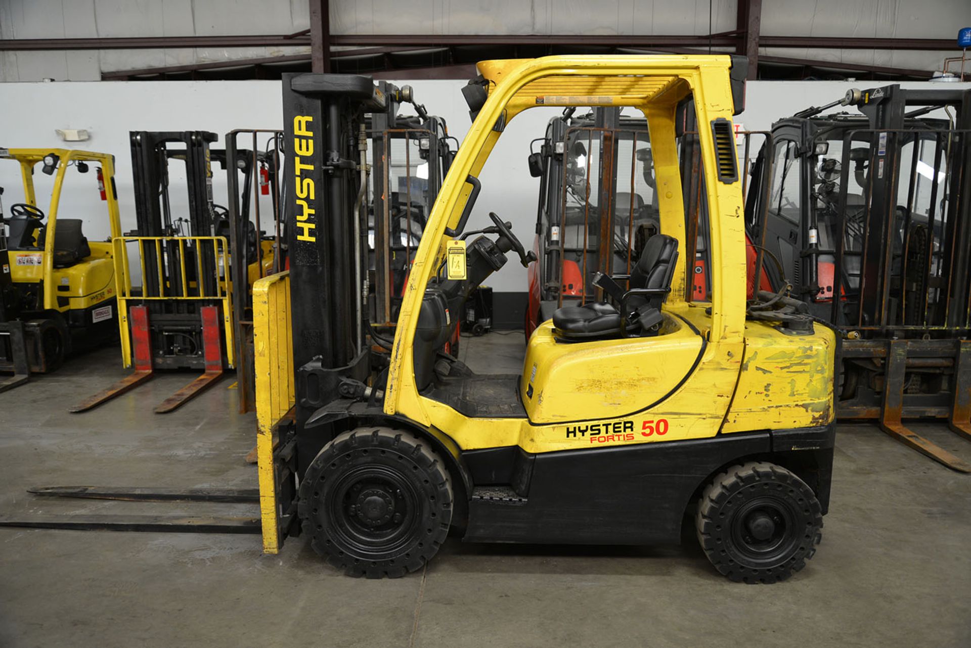 2008 HYSTER 5,000-lb. Capacity Forklift, Model H50FT, LPG, Lever Shift, Pneumatic Tires, 3-Stage