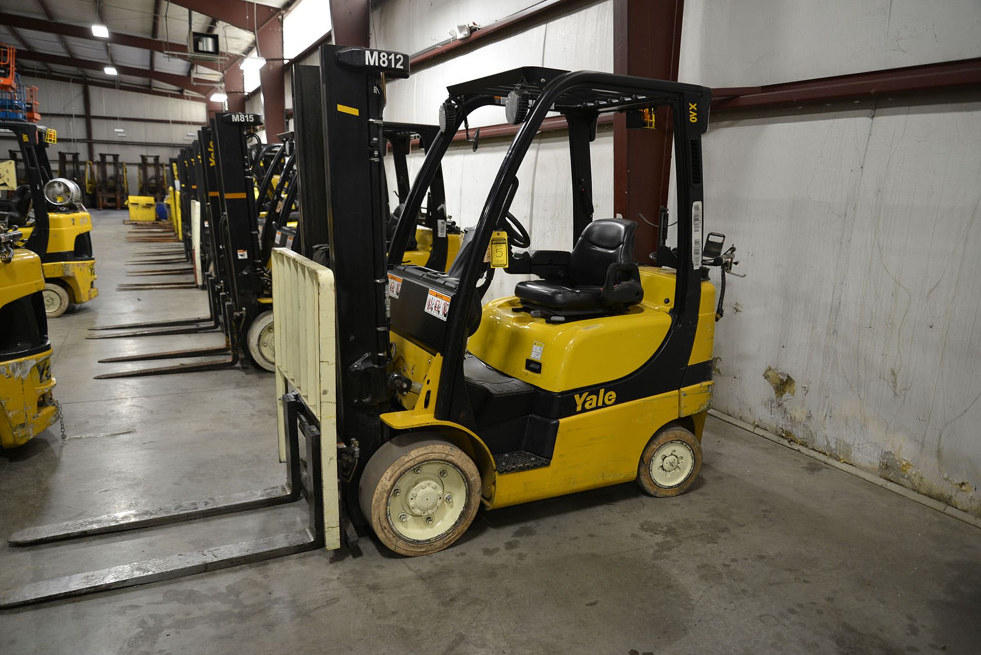 2008 YALE 5,000-lb. Capacity Forklift, Model GLC050VXNV, S/N NA, LPG, Solid Non-Marking Tires, 2-