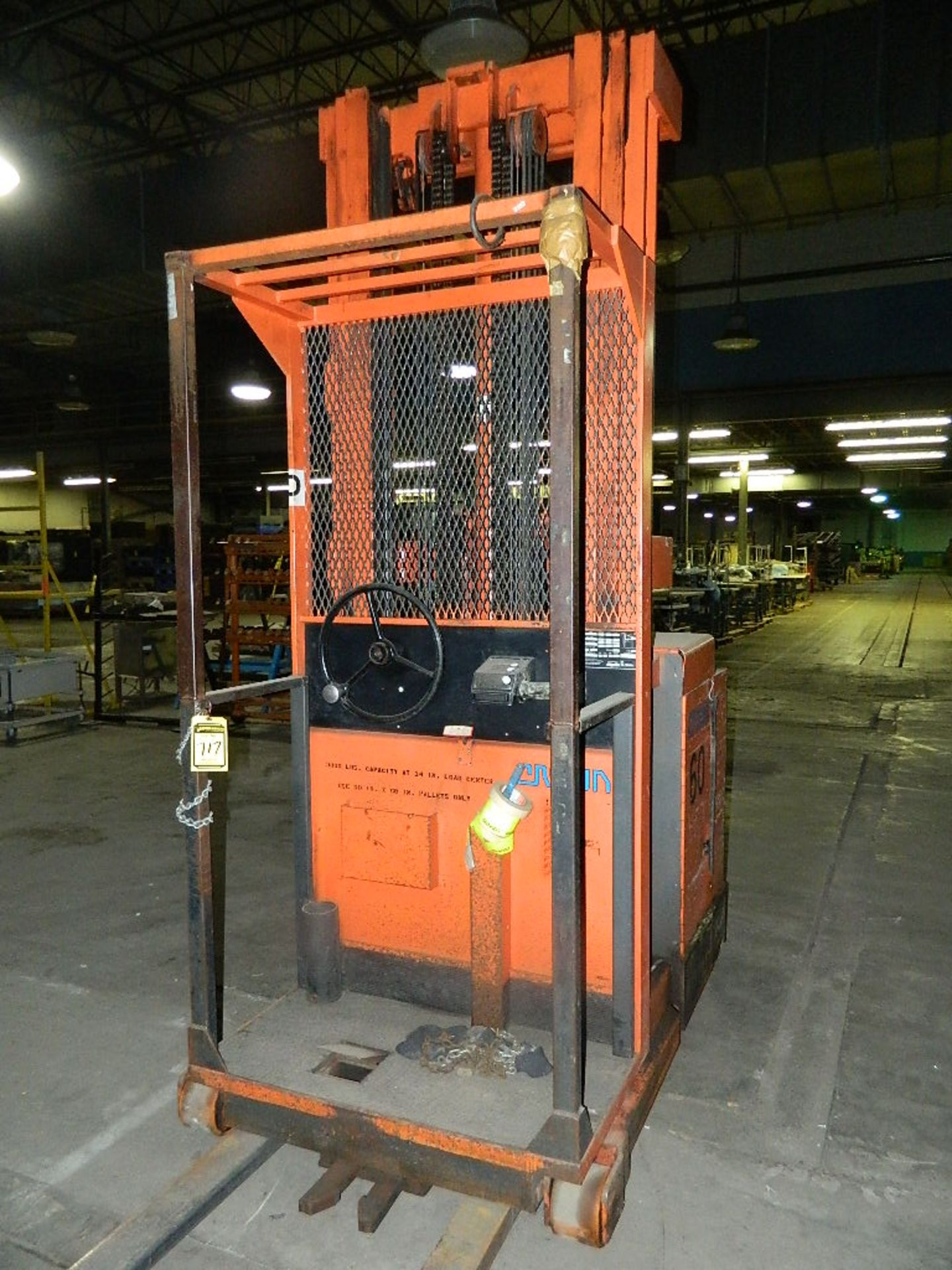 CROWN ELECTRIC ORDER PICKER, 3,000 LBS. CAPACITY, MODEL 305P42TT-S, S/N H-63181-1