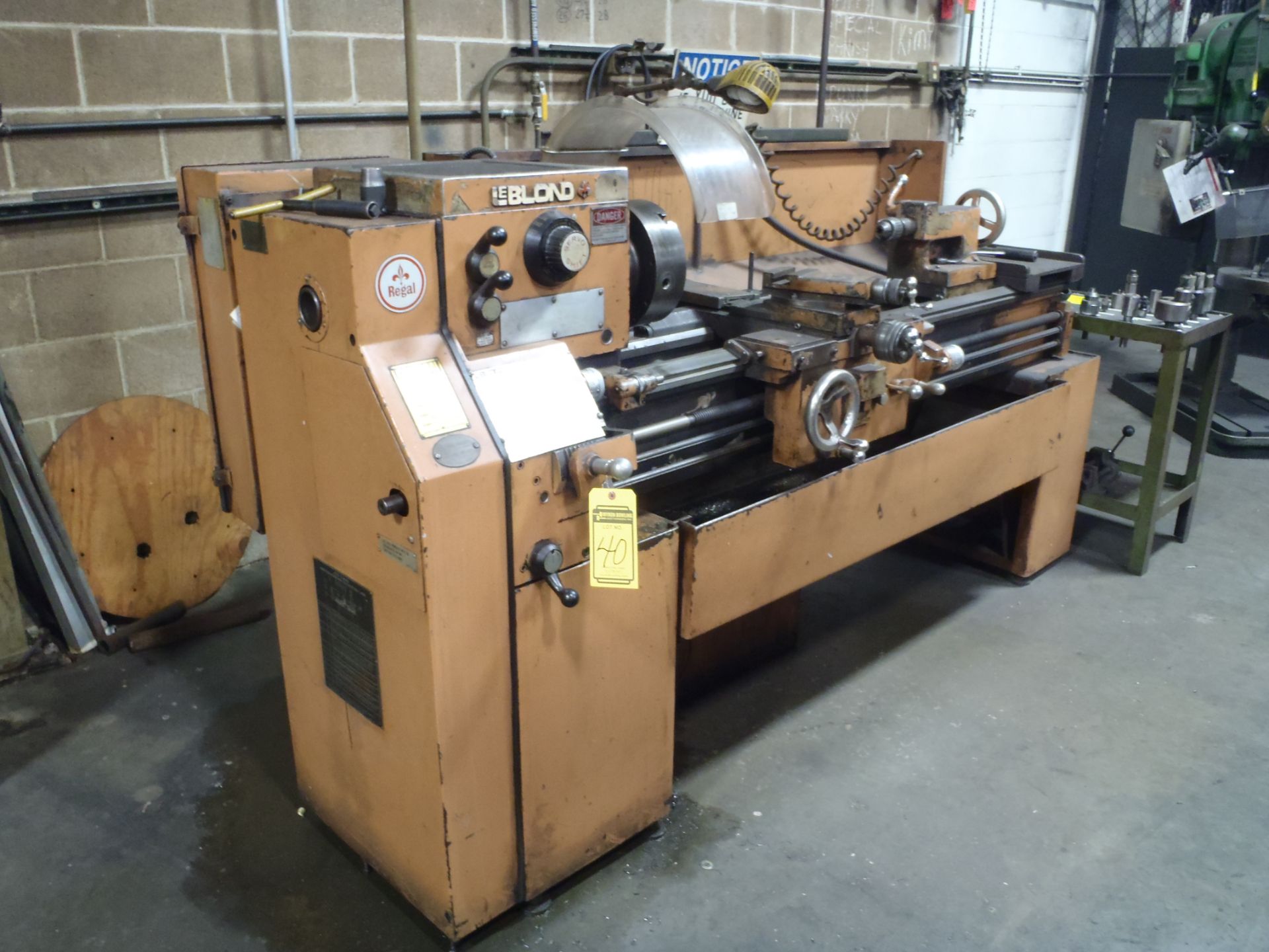 LEBLOND ENGINE LATHE WITH 10'' 3-JAW CHUCK, S/N 11C-505X-1438 (RIGGING FEE $300.)